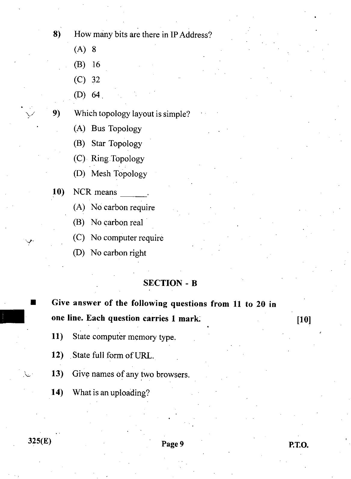 Gujarat Board Class 12th Question Paper March 2019: 325 (GH) - Page 9
