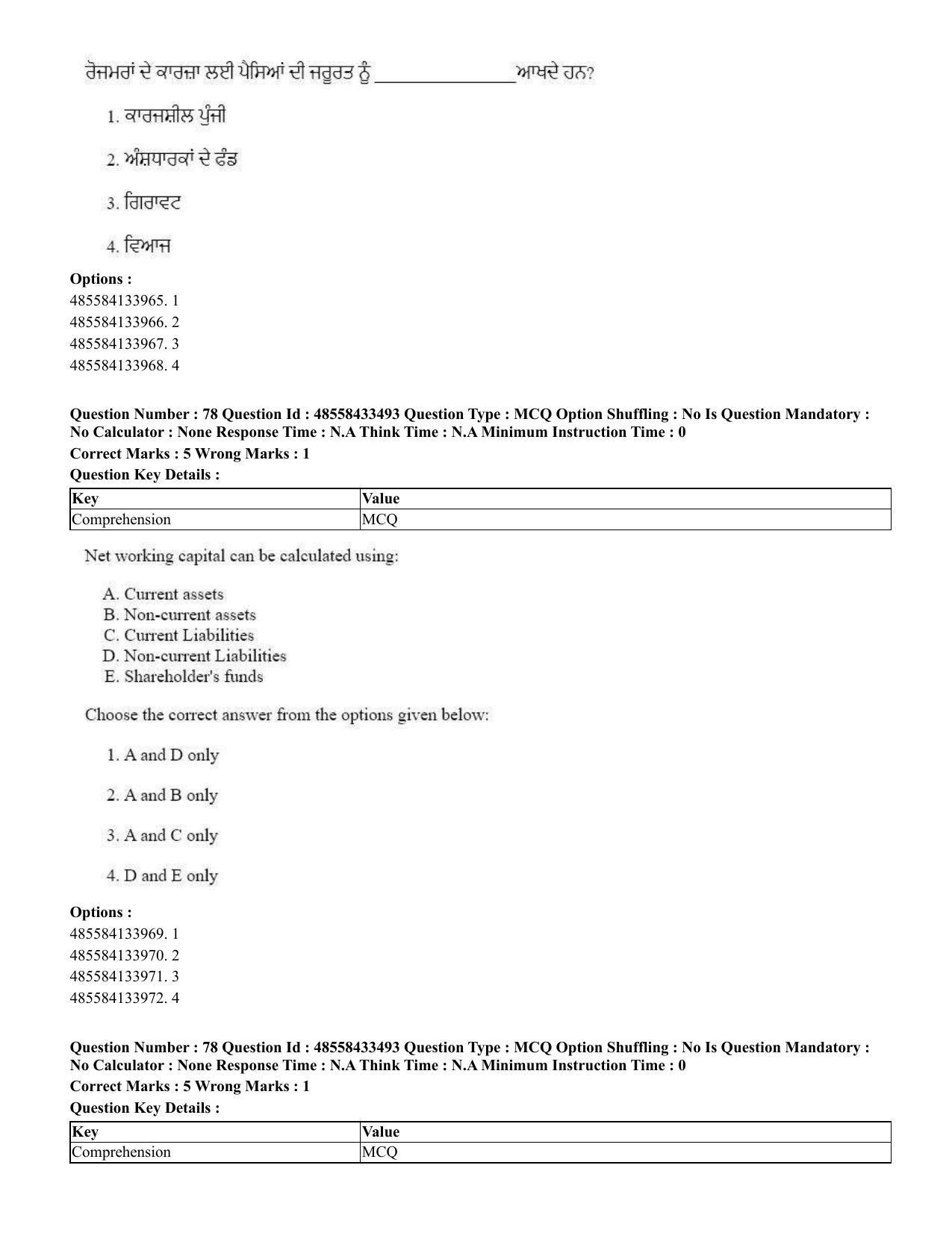 CUET 2023 English Punjabi Shift 1 Question Papers - 18 June 2023 - Page 65