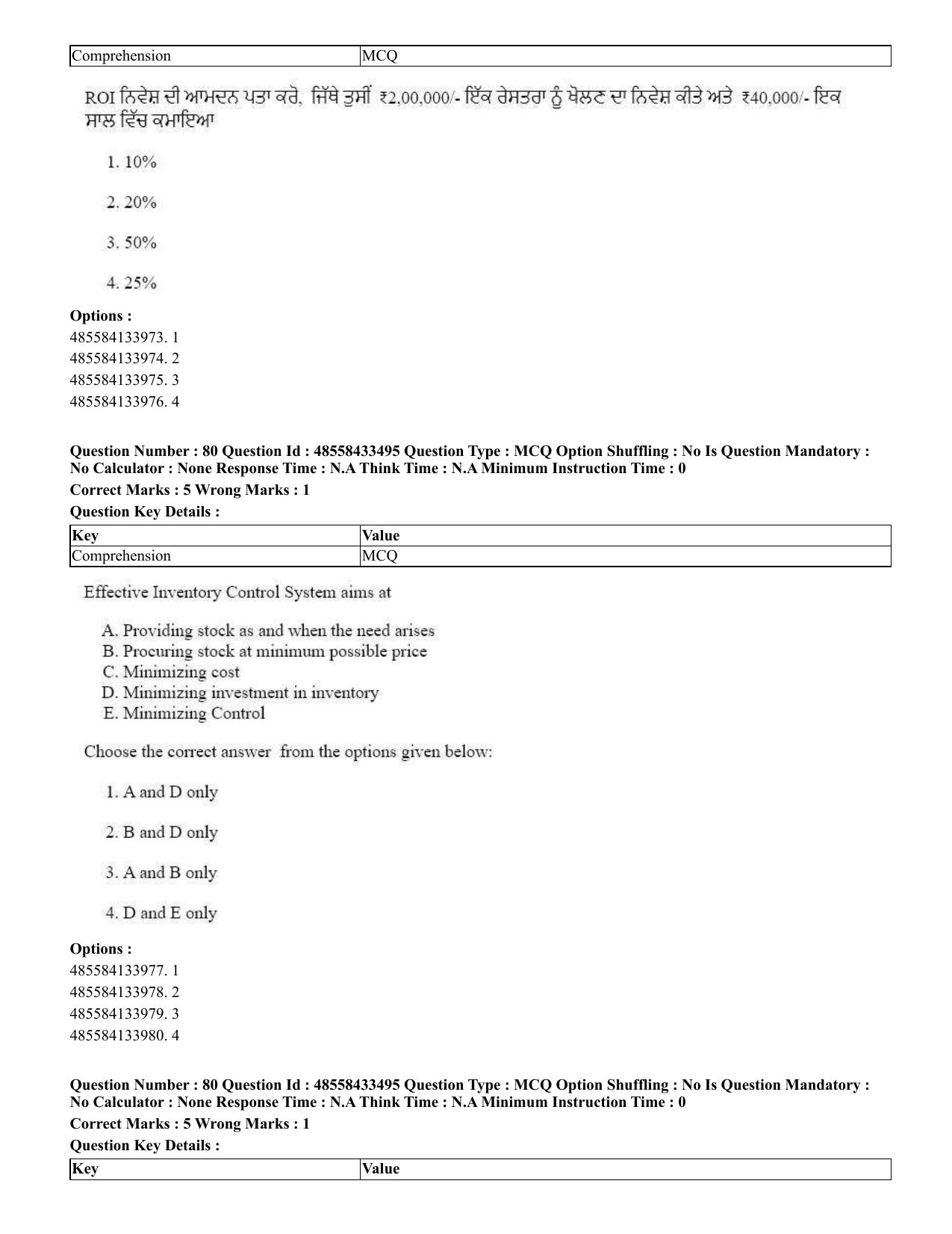 CUET 2023 English Punjabi Shift 1 Question Papers - 18 June 2023 - Page 67
