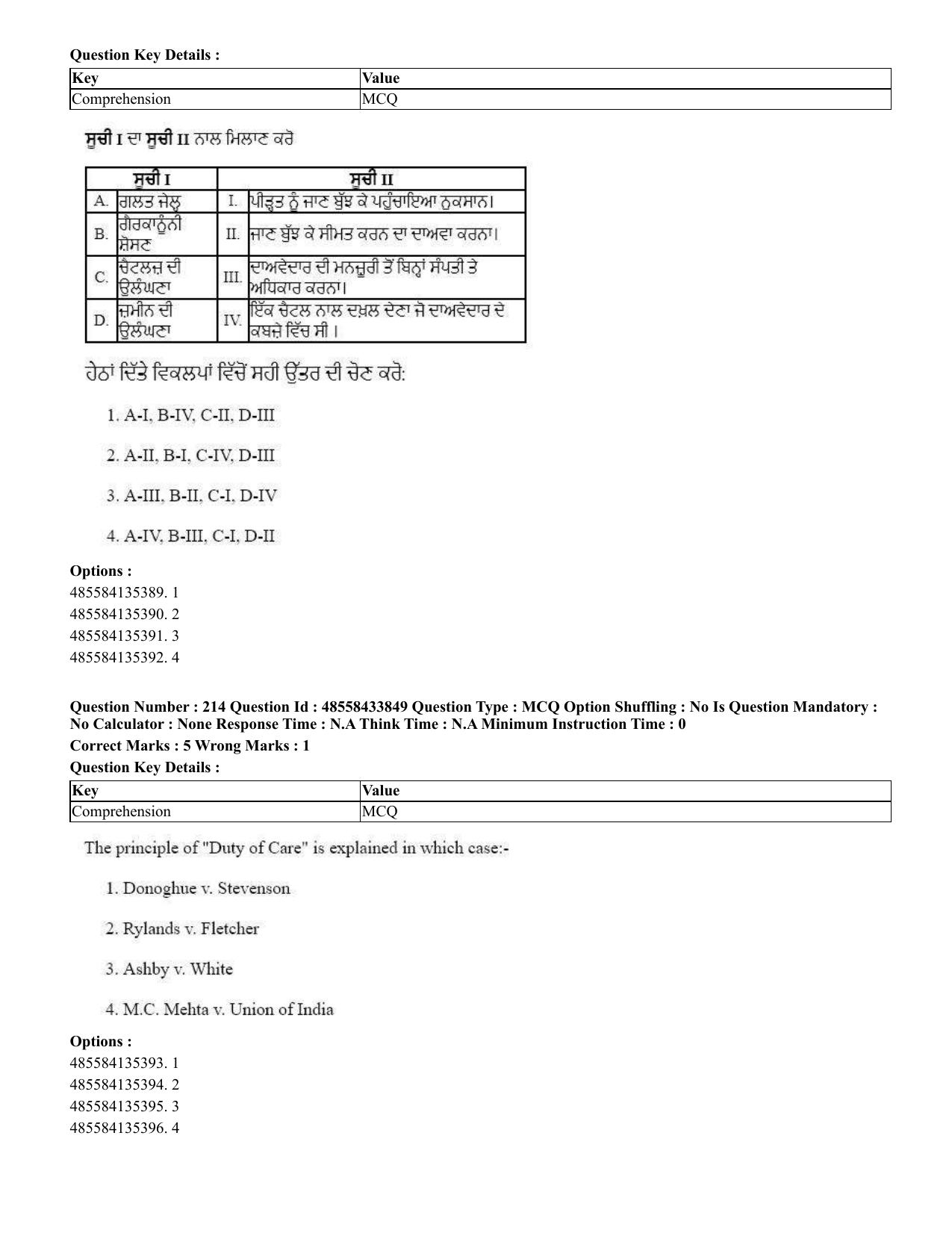 CUET 2023 English Punjabi Shift 1 Question Papers - 18 June 2023 - Page 170