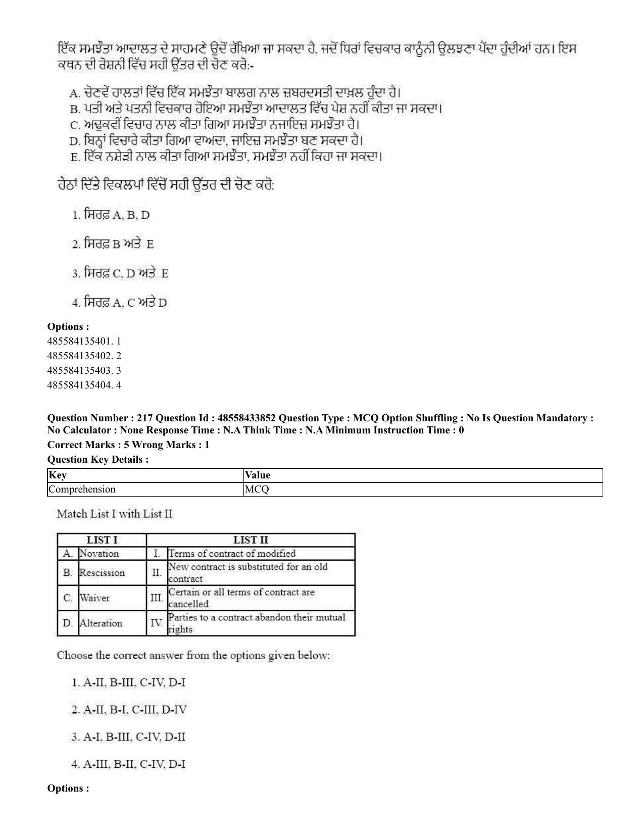 CUET 2023 English Punjabi Shift 1 Question Papers - 18 June 2023 - Page 173