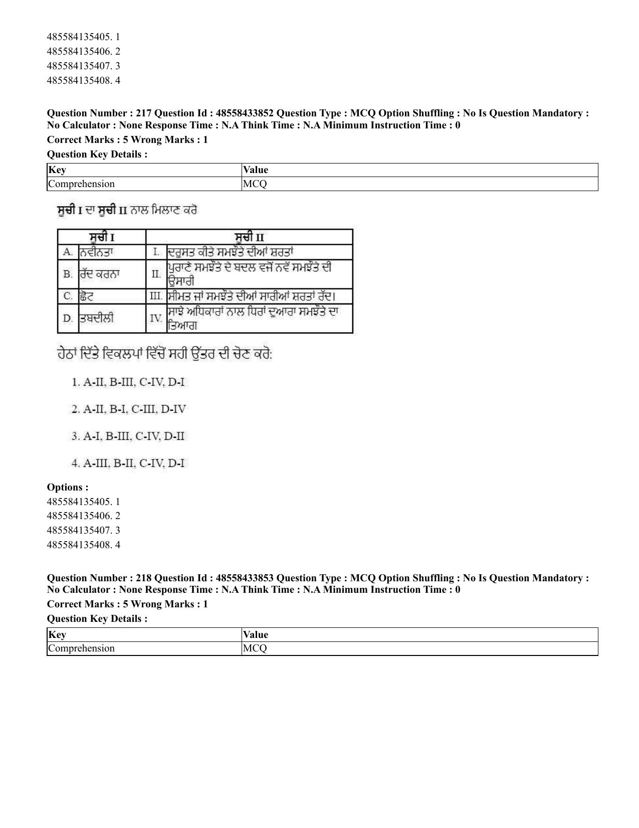 CUET 2023 English Punjabi Shift 1 Question Papers - 18 June 2023 - Page 174