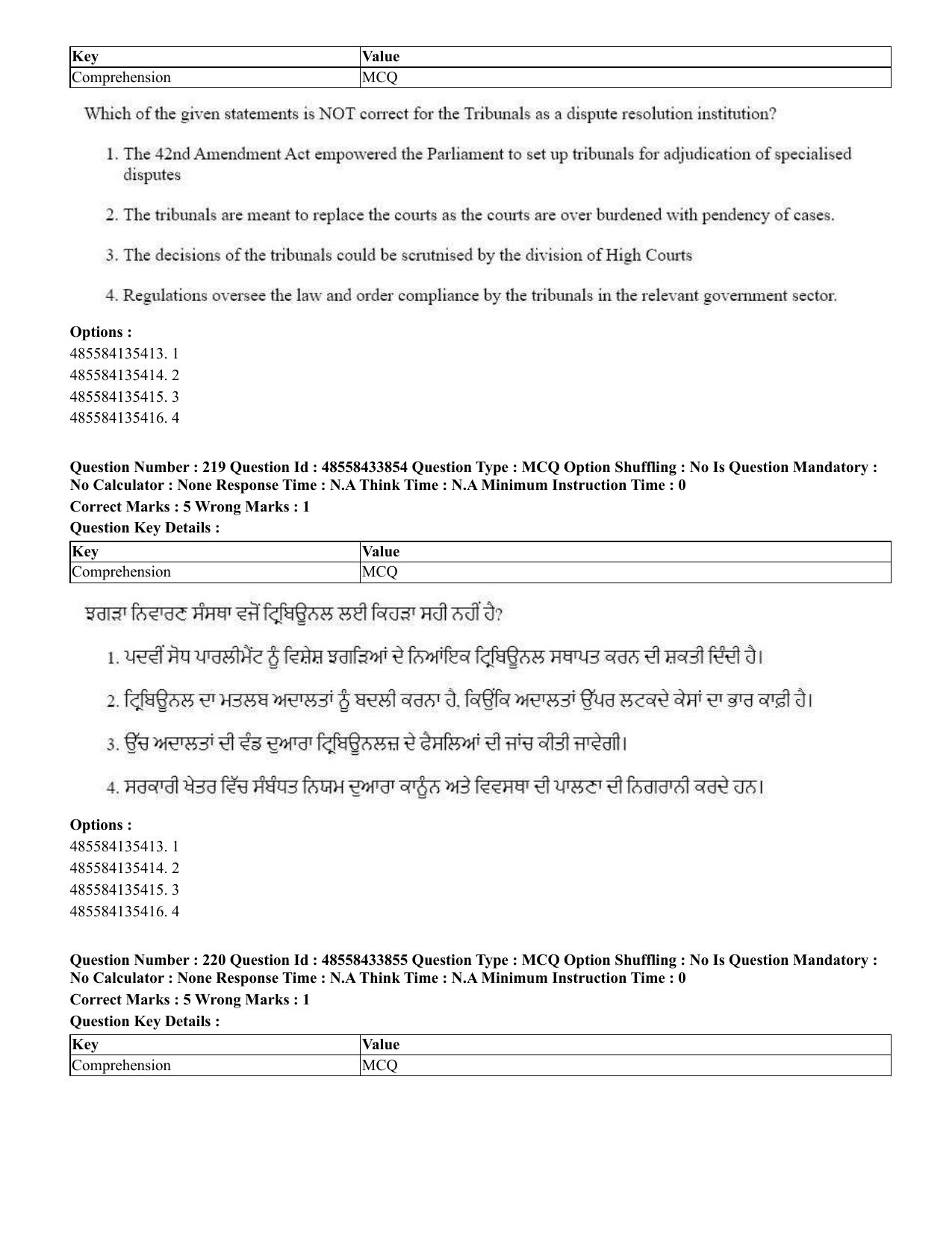 CUET 2023 English Punjabi Shift 1 Question Papers - 18 June 2023 - Page 176