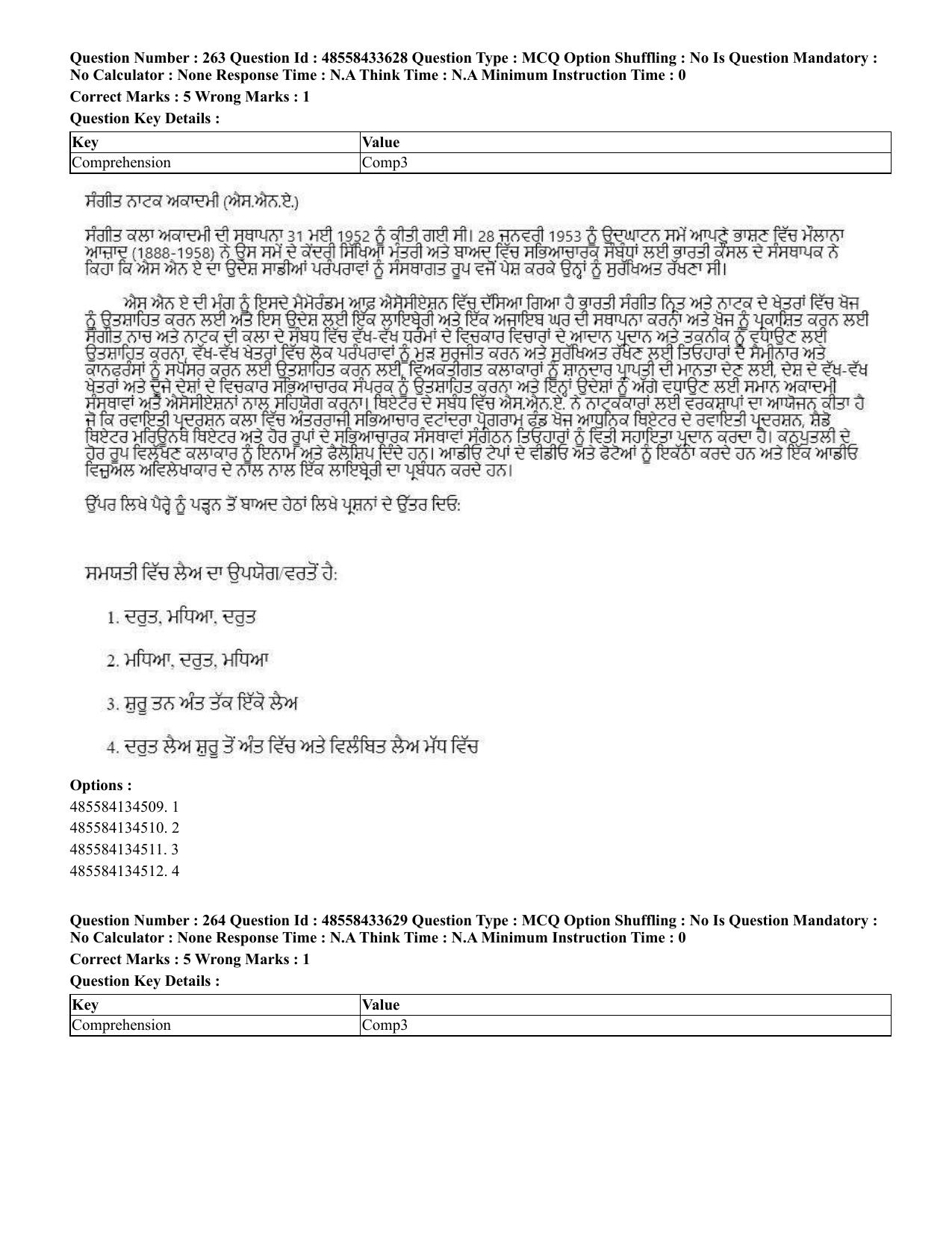 CUET 2023 English Punjabi Shift 1 Question Papers - 18 June 2023 - Page 230