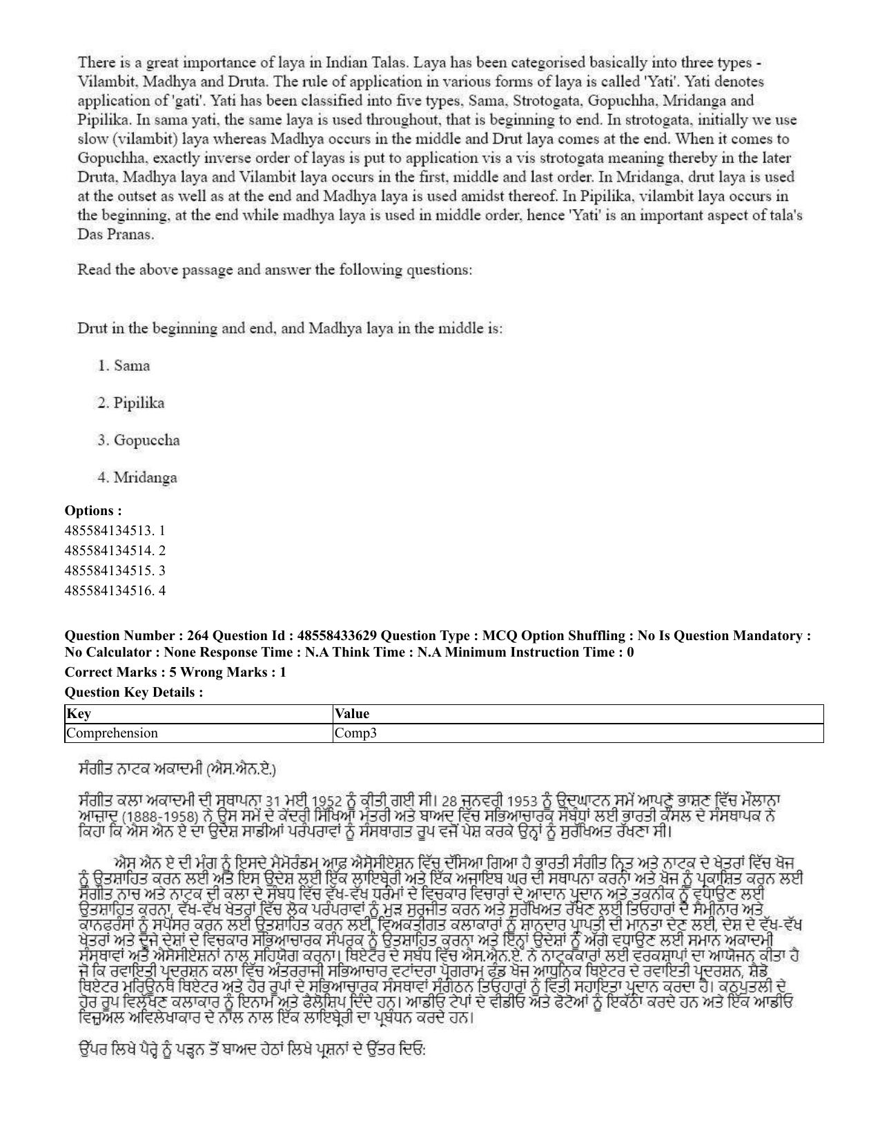 CUET 2023 English Punjabi Shift 1 Question Papers - 18 June 2023 - Page 231