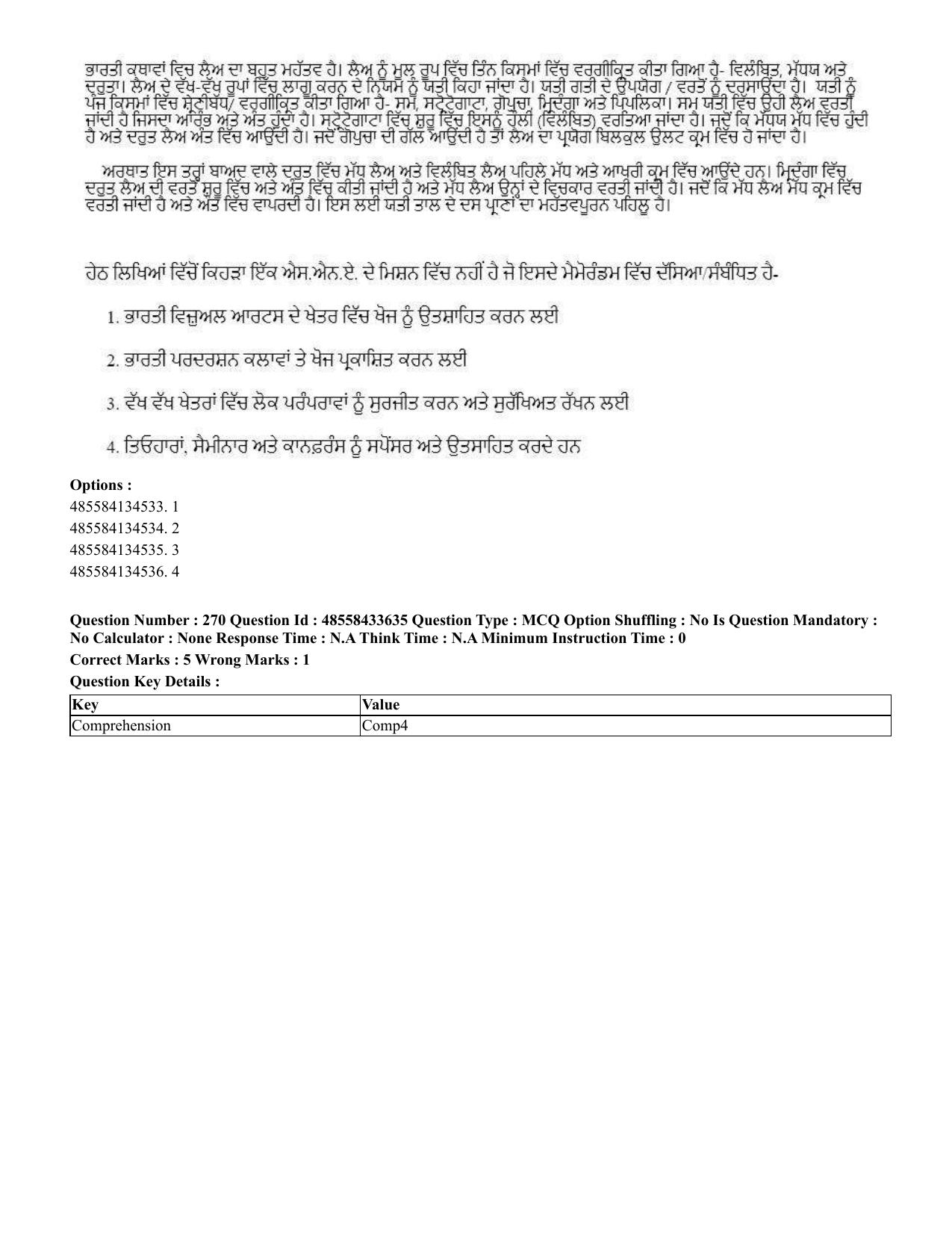 CUET 2023 English Punjabi Shift 1 Question Papers - 18 June 2023 - Page 241