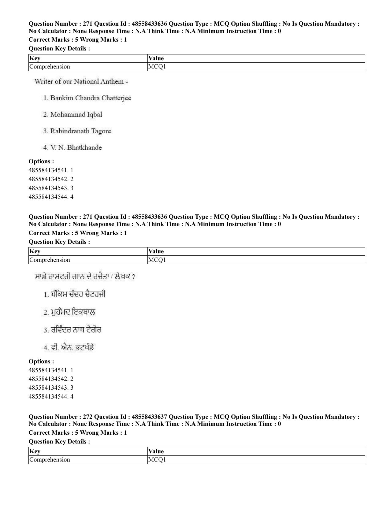 CUET 2023 English Punjabi Shift 1 Question Papers - 18 June 2023 - Page 244