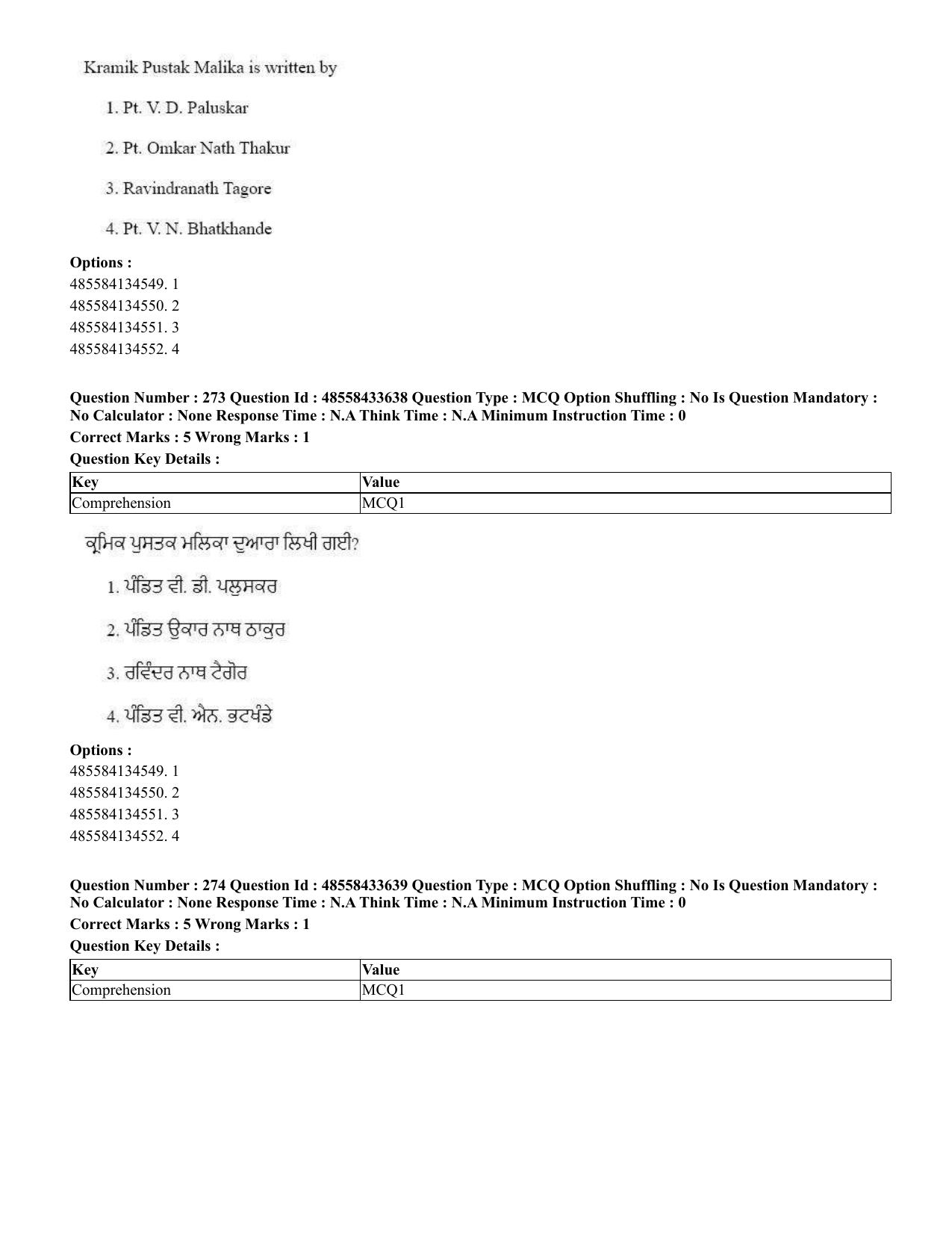CUET 2023 English Punjabi Shift 1 Question Papers - 18 June 2023 - Page 246