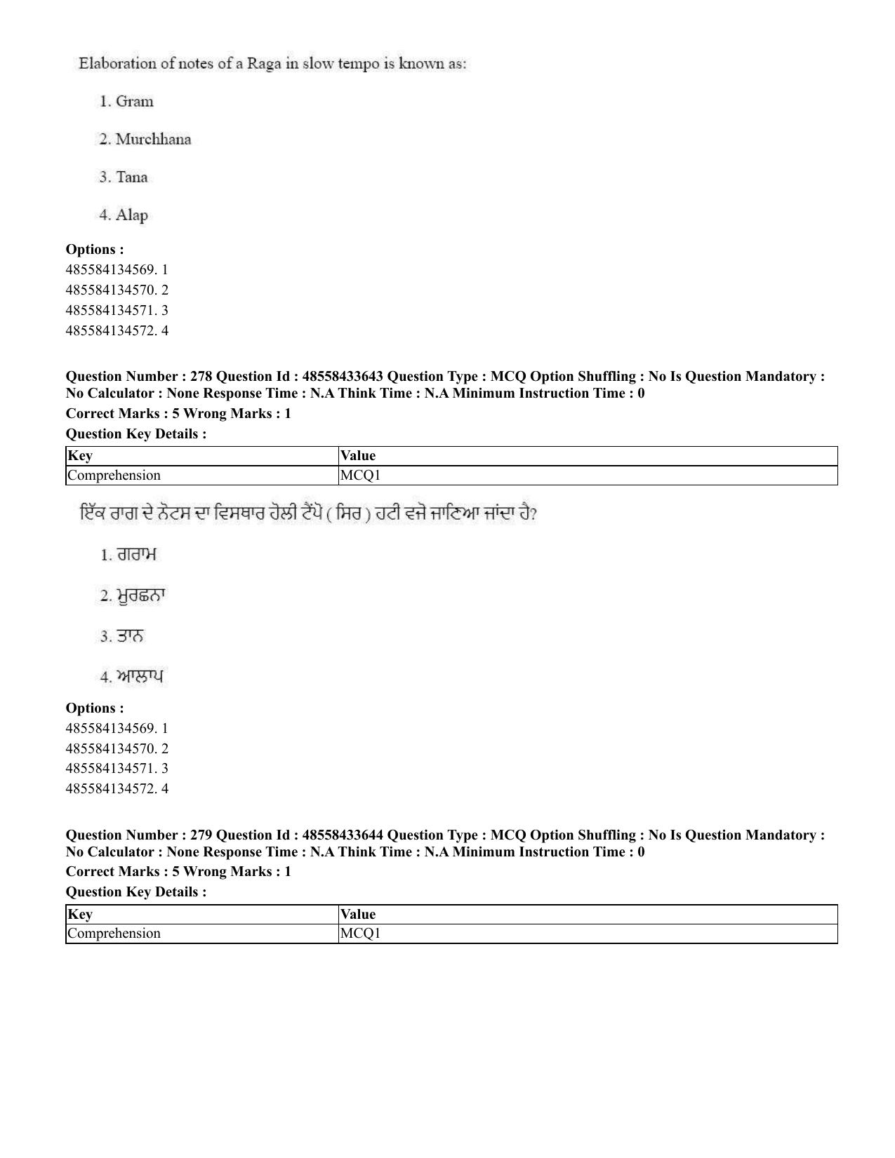 CUET 2023 English Punjabi Shift 1 Question Papers - 18 June 2023 - Page 251