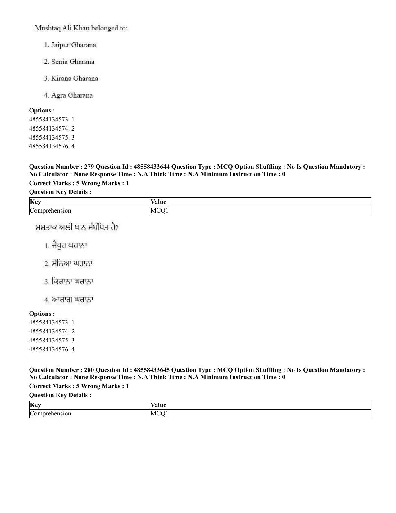 CUET 2023 English Punjabi Shift 1 Question Papers - 18 June 2023 - Page 252