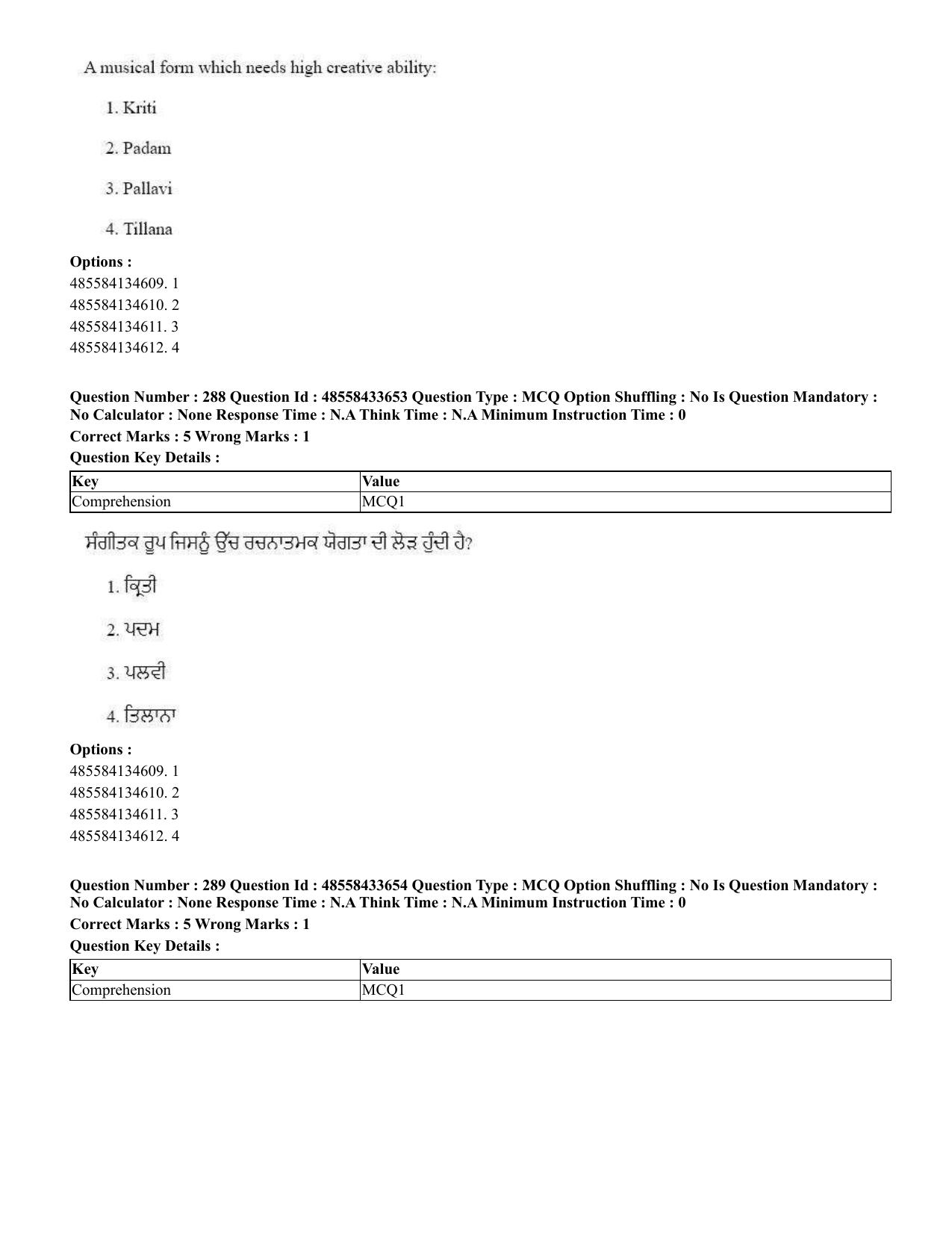 CUET 2023 English Punjabi Shift 1 Question Papers - 18 June 2023 - Page 261