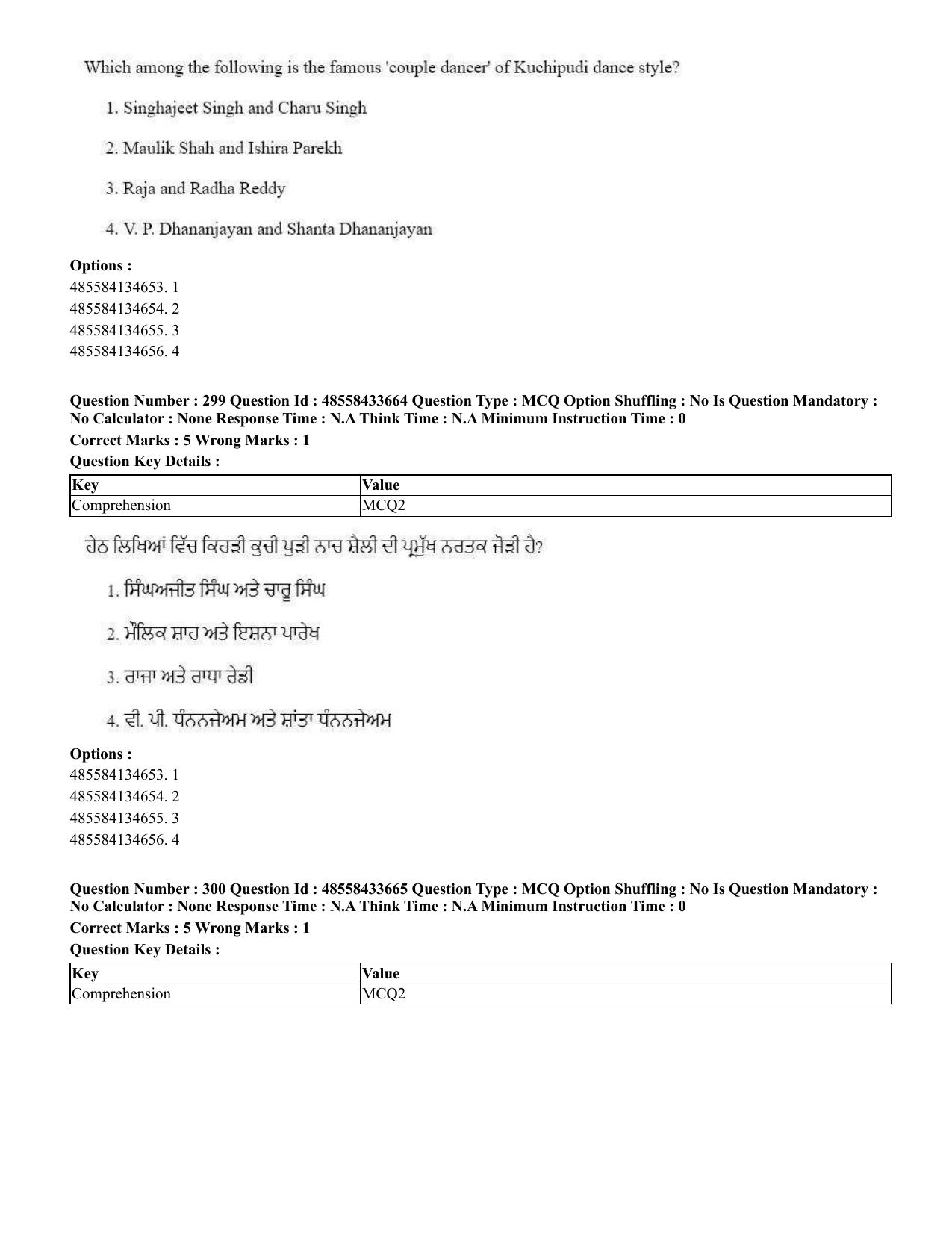 CUET 2023 English Punjabi Shift 1 Question Papers - 18 June 2023 - Page 274