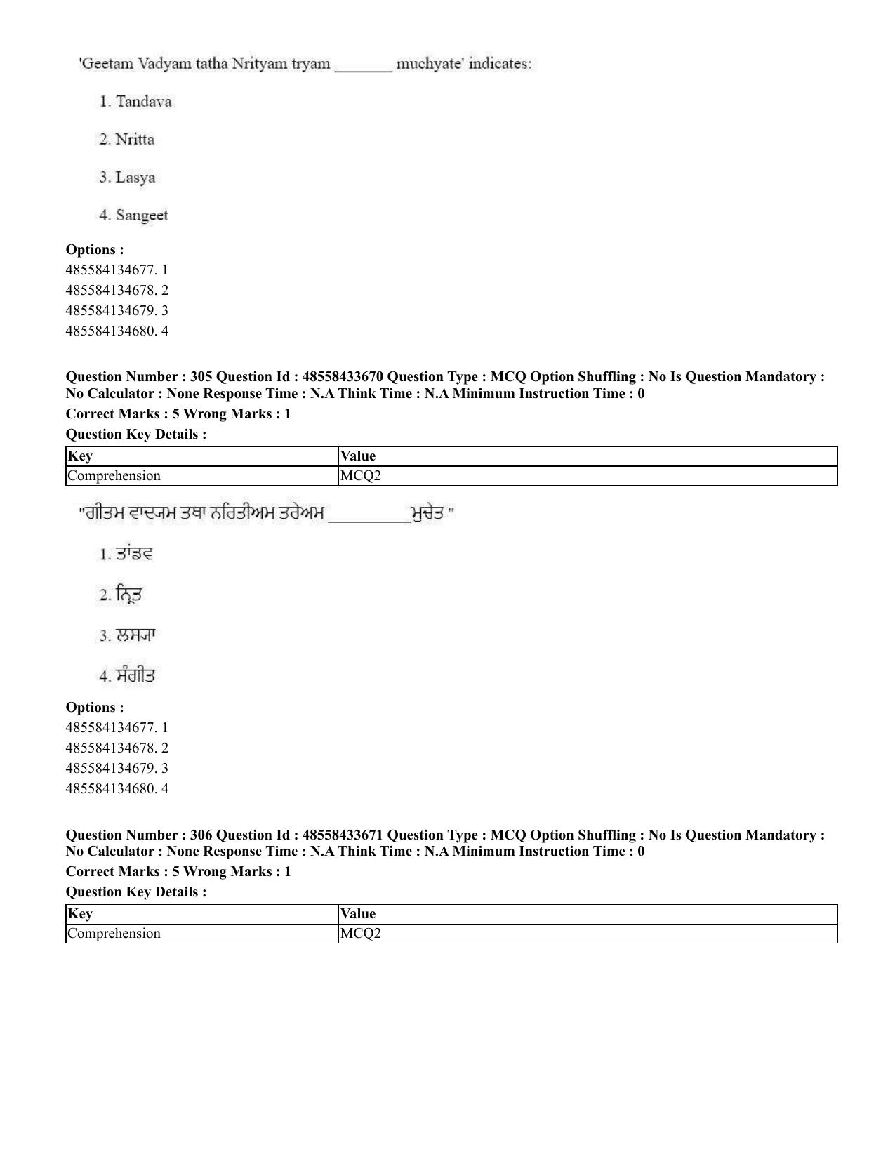 CUET 2023 English Punjabi Shift 1 Question Papers - 18 June 2023 - Page 280