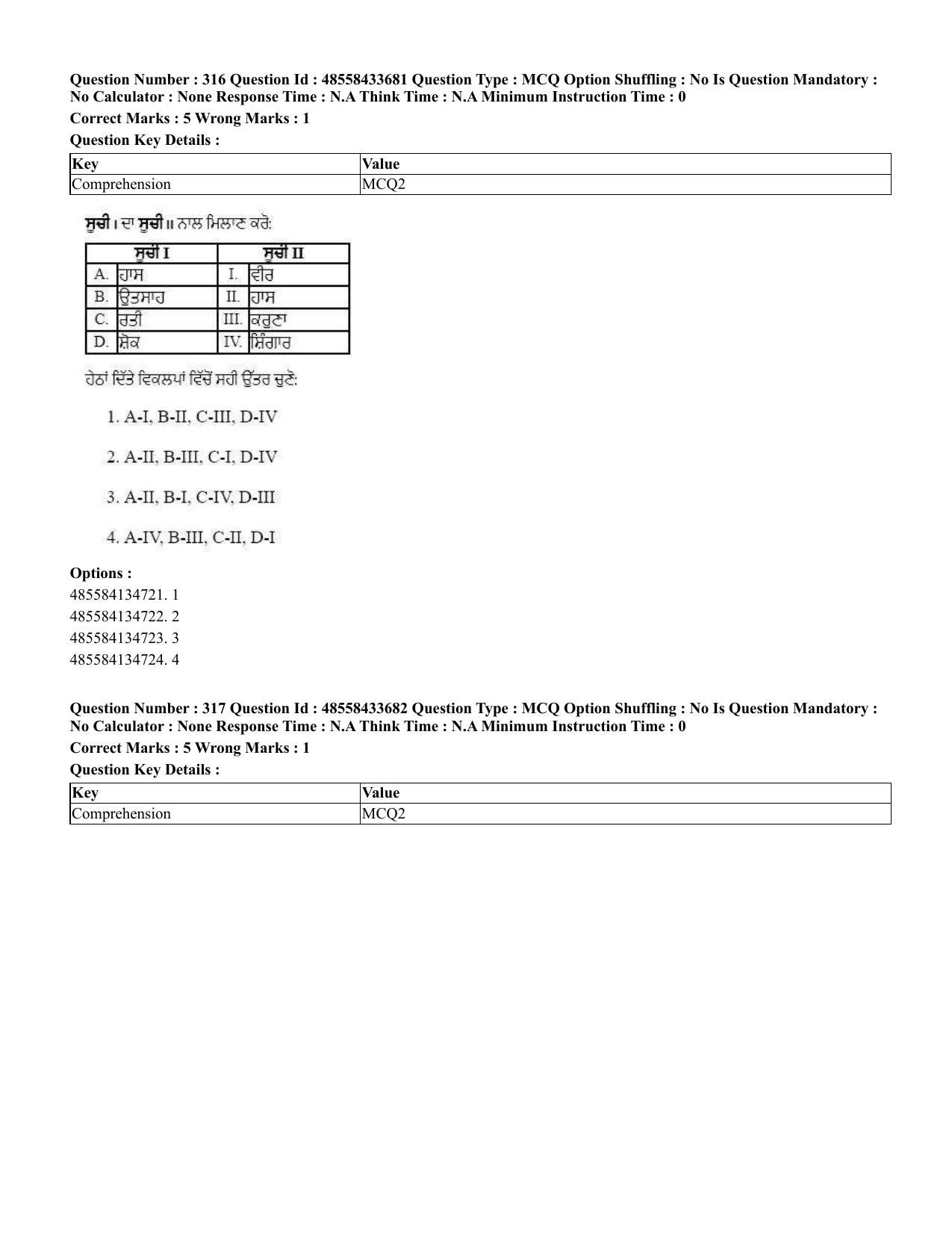 CUET 2023 English Punjabi Shift 1 Question Papers - 18 June 2023 - Page 293