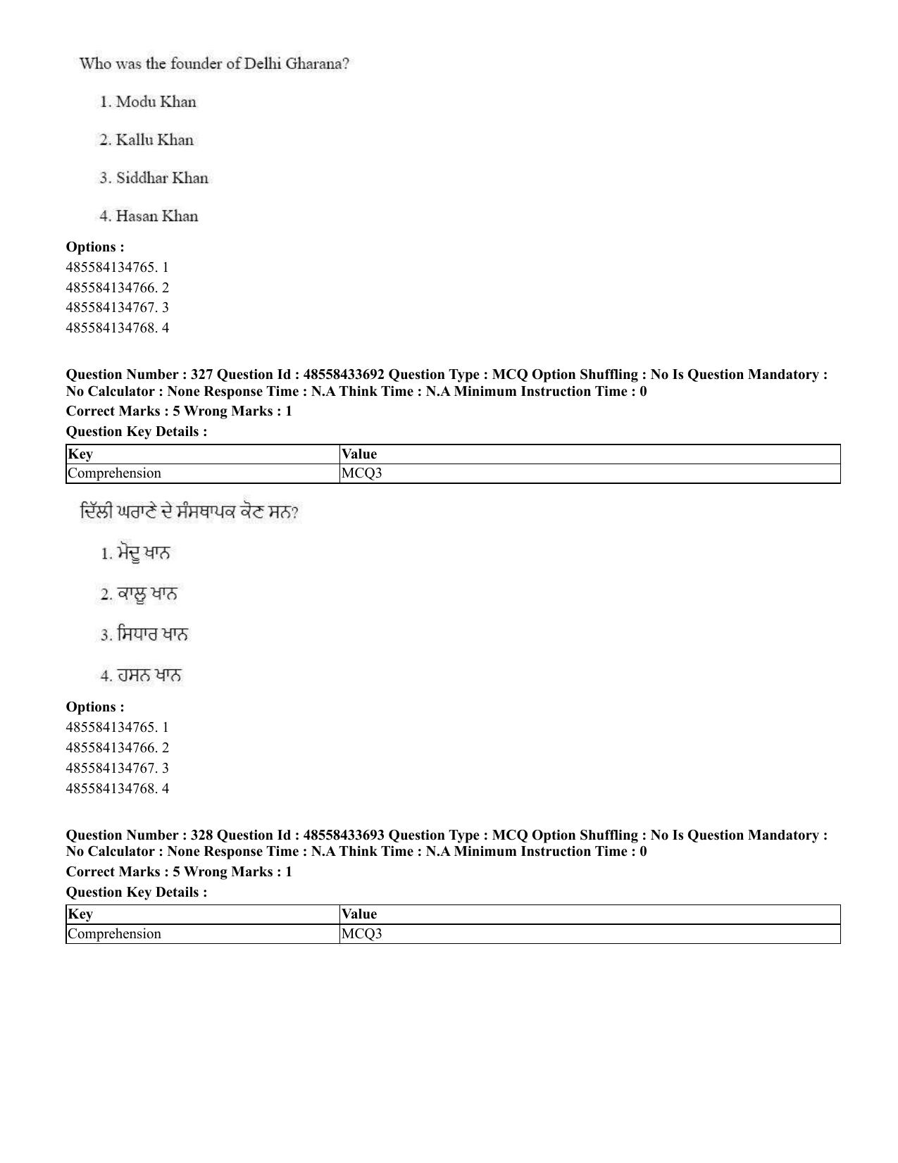 CUET 2023 English Punjabi Shift 1 Question Papers - 18 June 2023 - Page 305