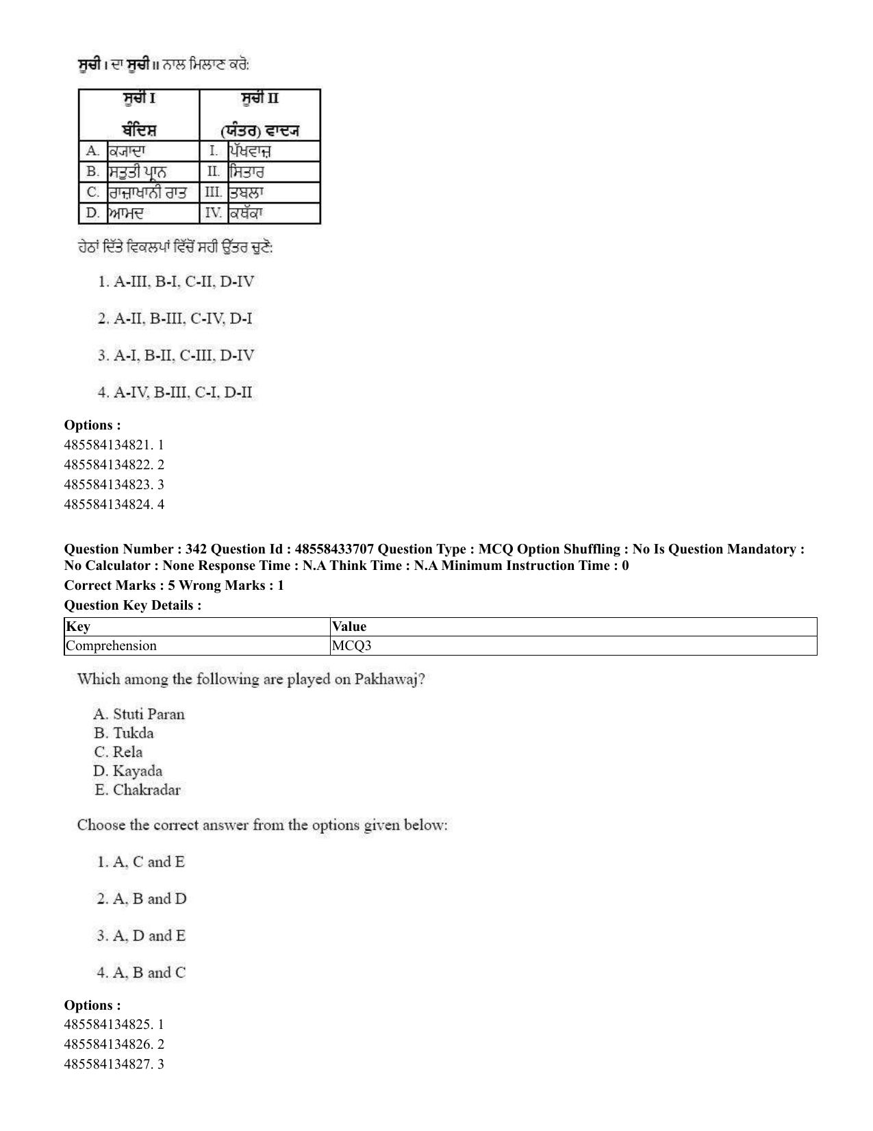 CUET 2023 English Punjabi Shift 1 Question Papers - 18 June 2023 - Page 320