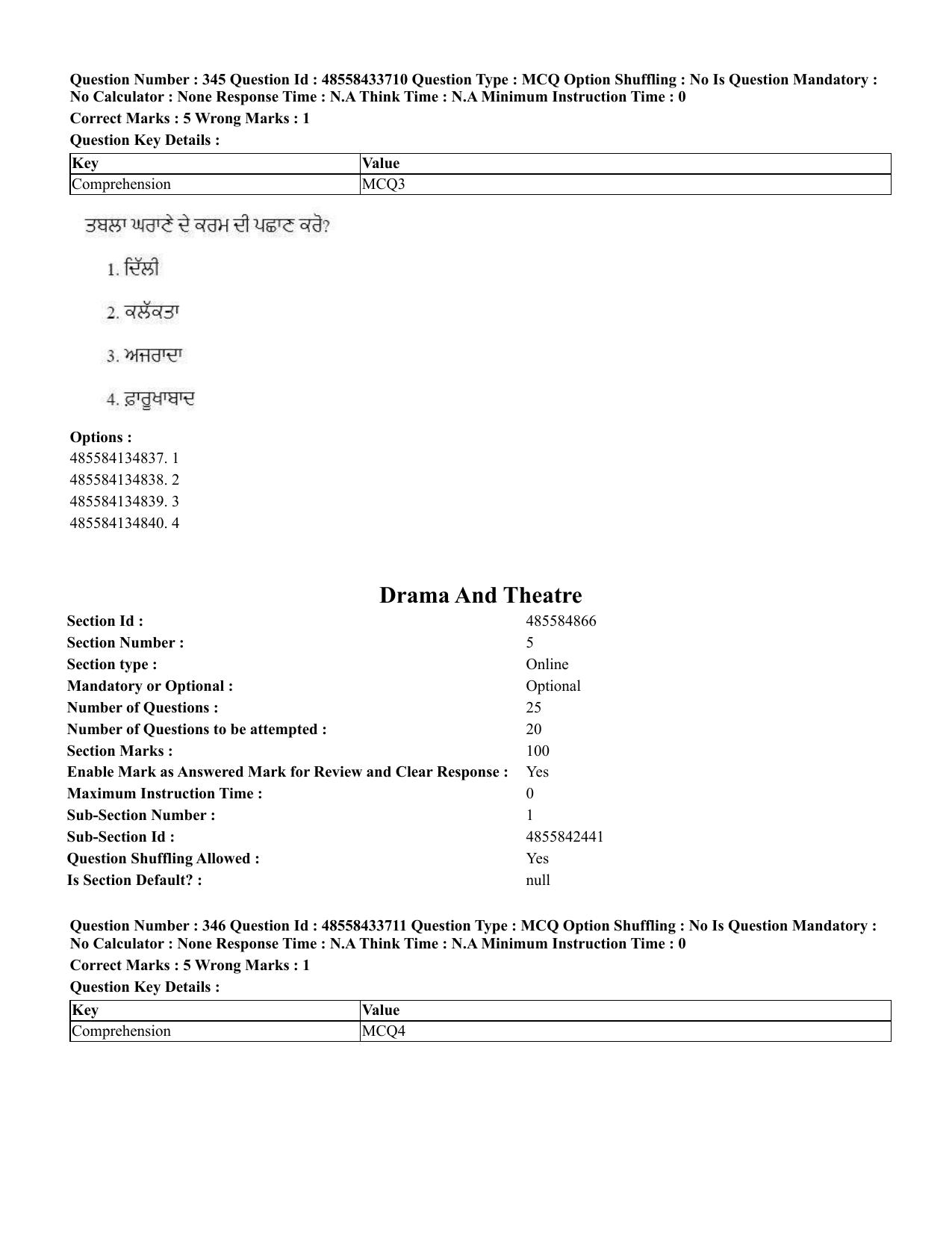 CUET 2023 English Punjabi Shift 1 Question Papers - 18 June 2023 - Page 325