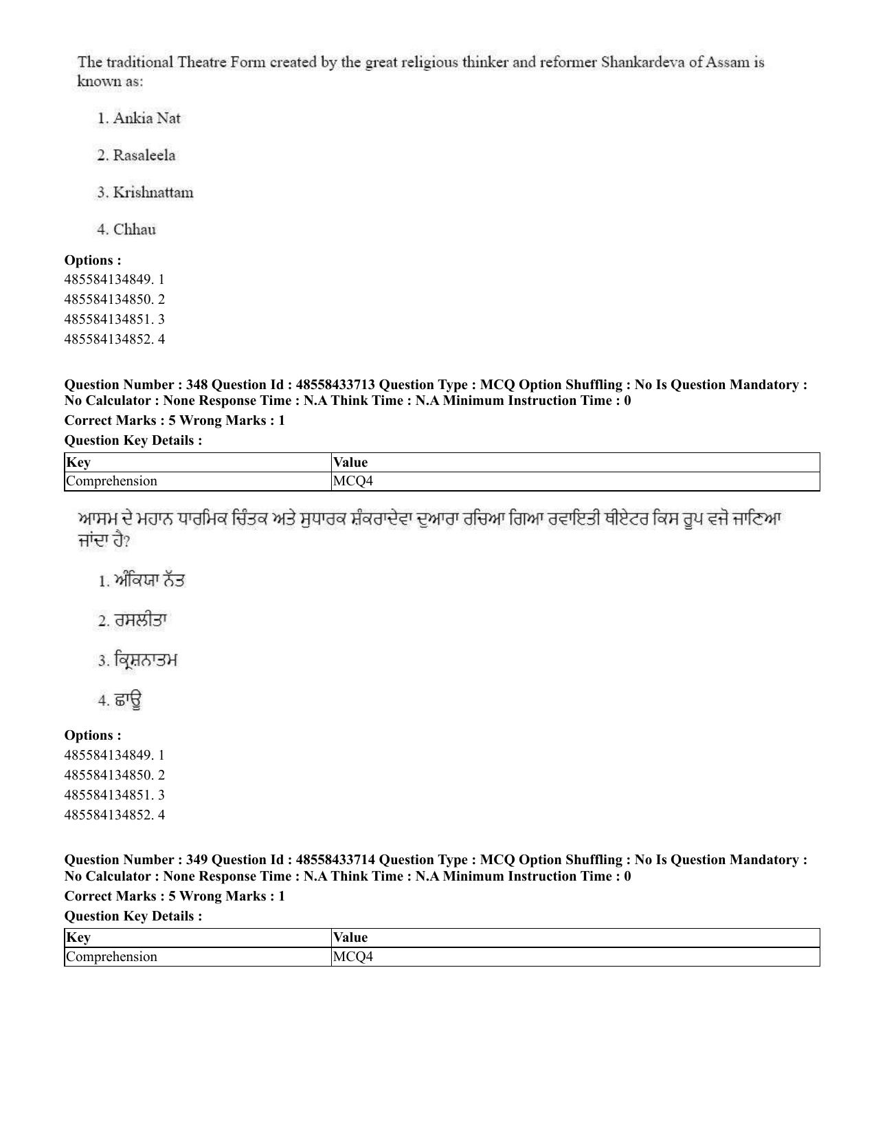 CUET 2023 English Punjabi Shift 1 Question Papers - 18 June 2023 - Page 328