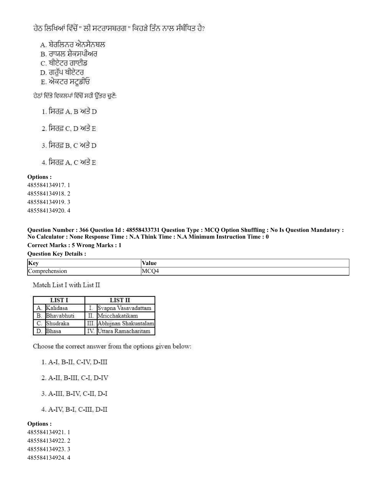 CUET 2023 English Punjabi Shift 1 Question Papers - 18 June 2023 - Page 347