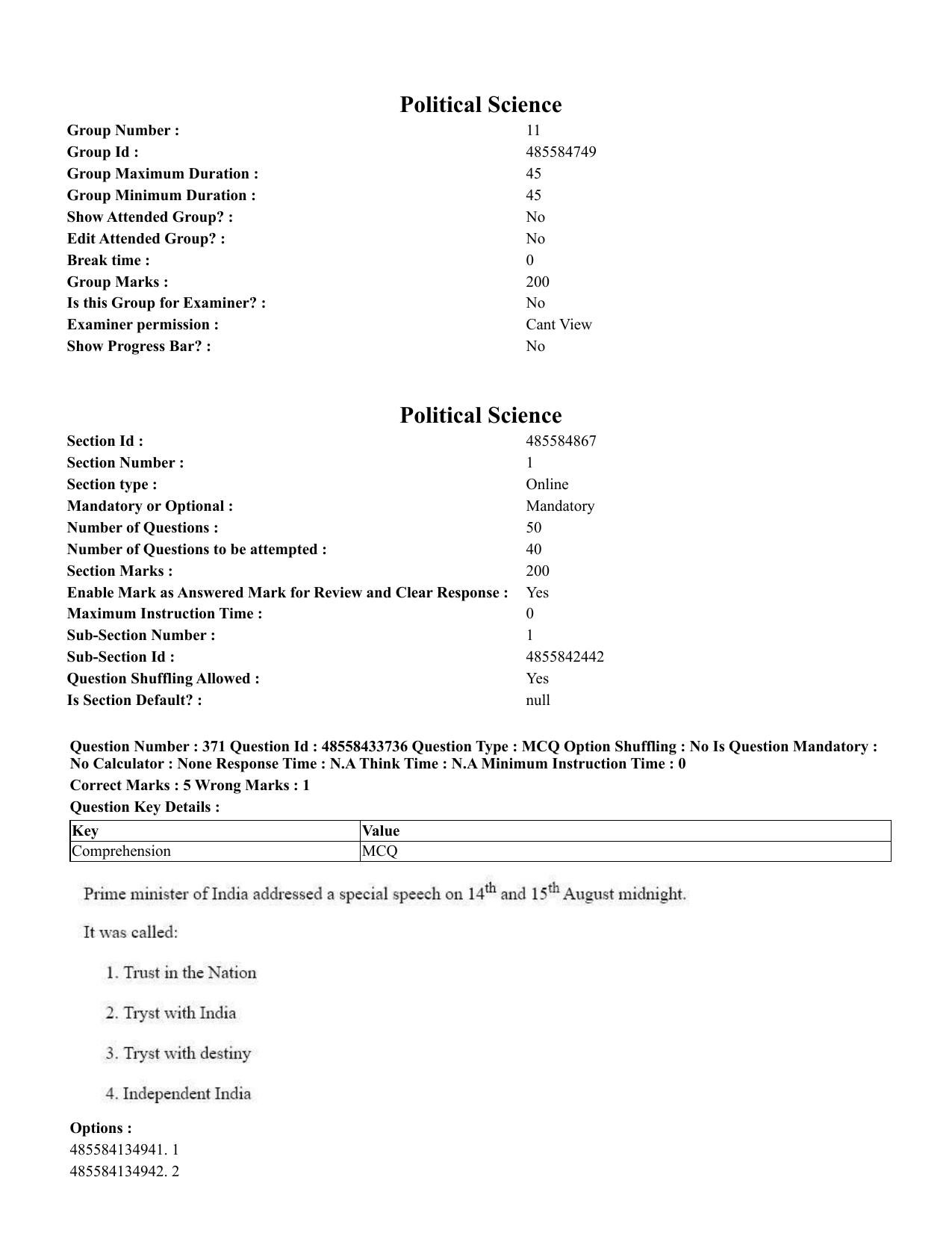 CUET 2023 English Punjabi Shift 1 Question Papers - 18 June 2023 - Page 354