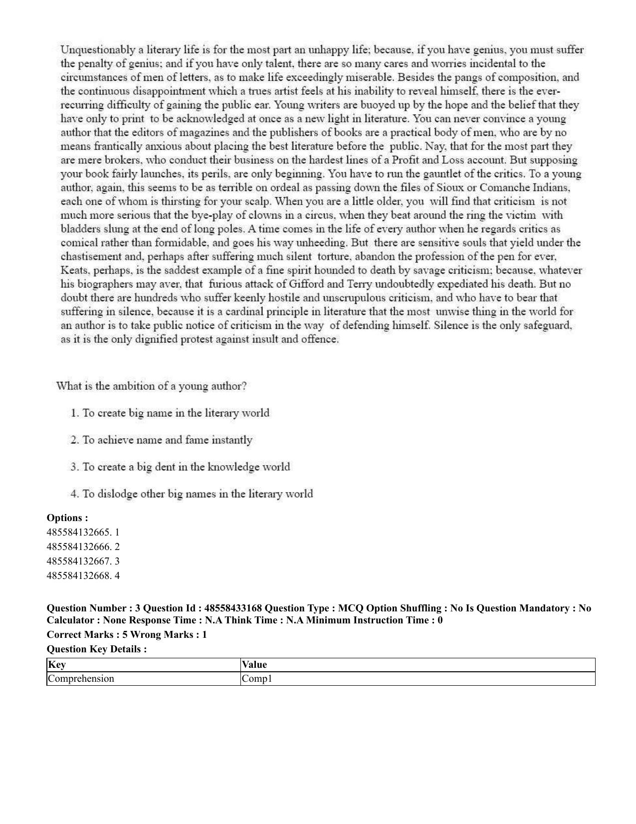 CUET 2023 English Tamil Shift 1 Question Papers - 18 June 2023 - Page 3