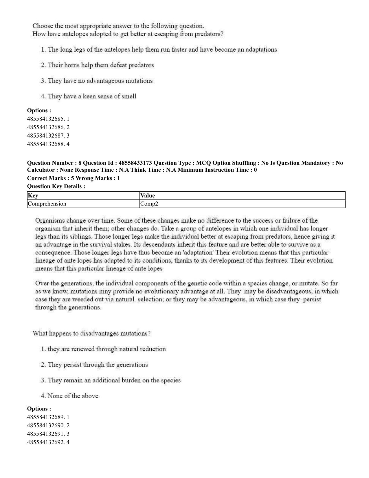 CUET 2023 English Tamil Shift 1 Question Papers - 18 June 2023 - Page 8