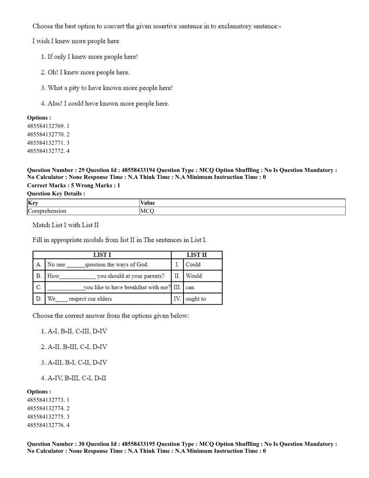 CUET 2023 English Tamil Shift 1 Question Papers - 18 June 2023 - Page 22