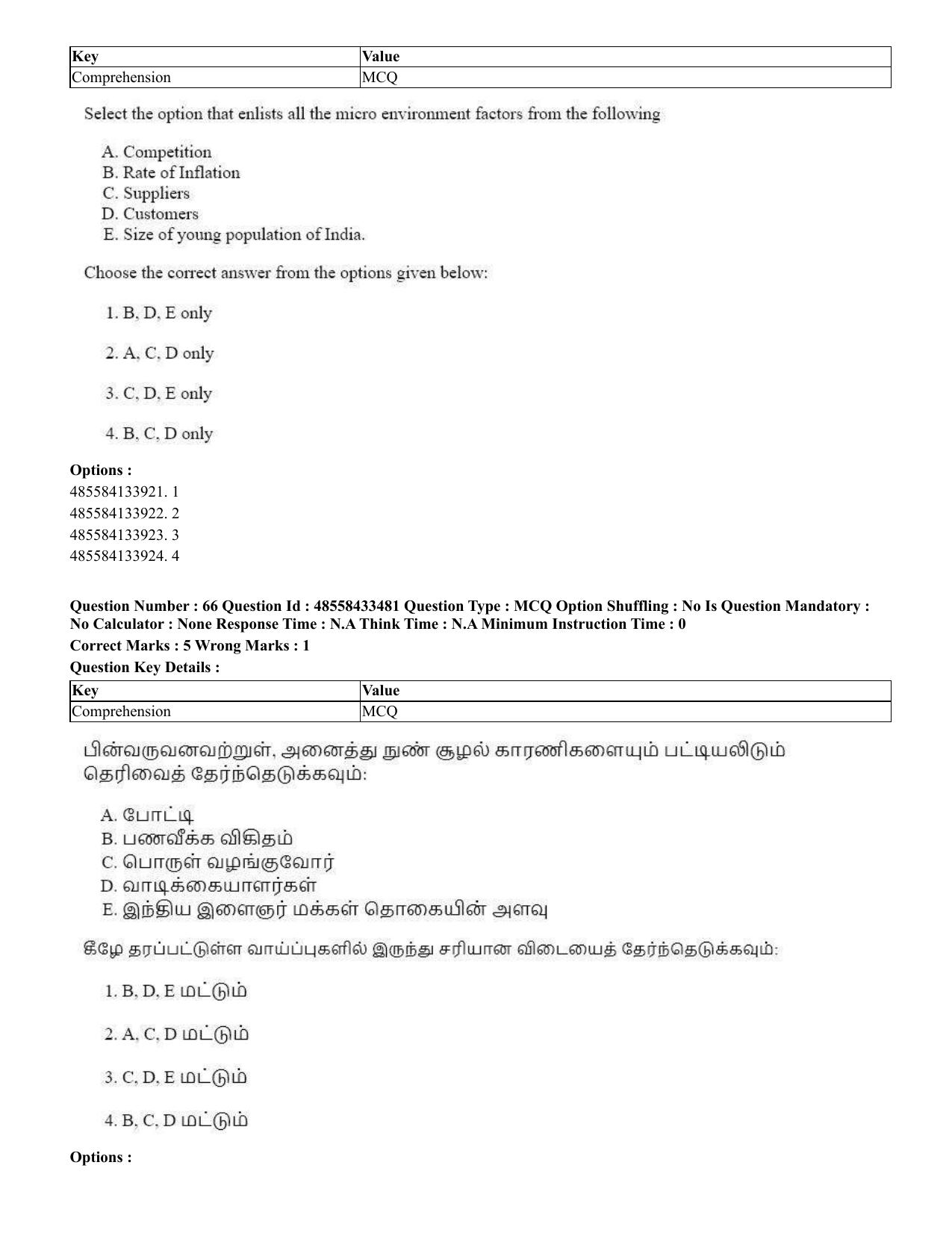 CUET 2023 English Tamil Shift 1 Question Papers - 18 June 2023 - Page 53