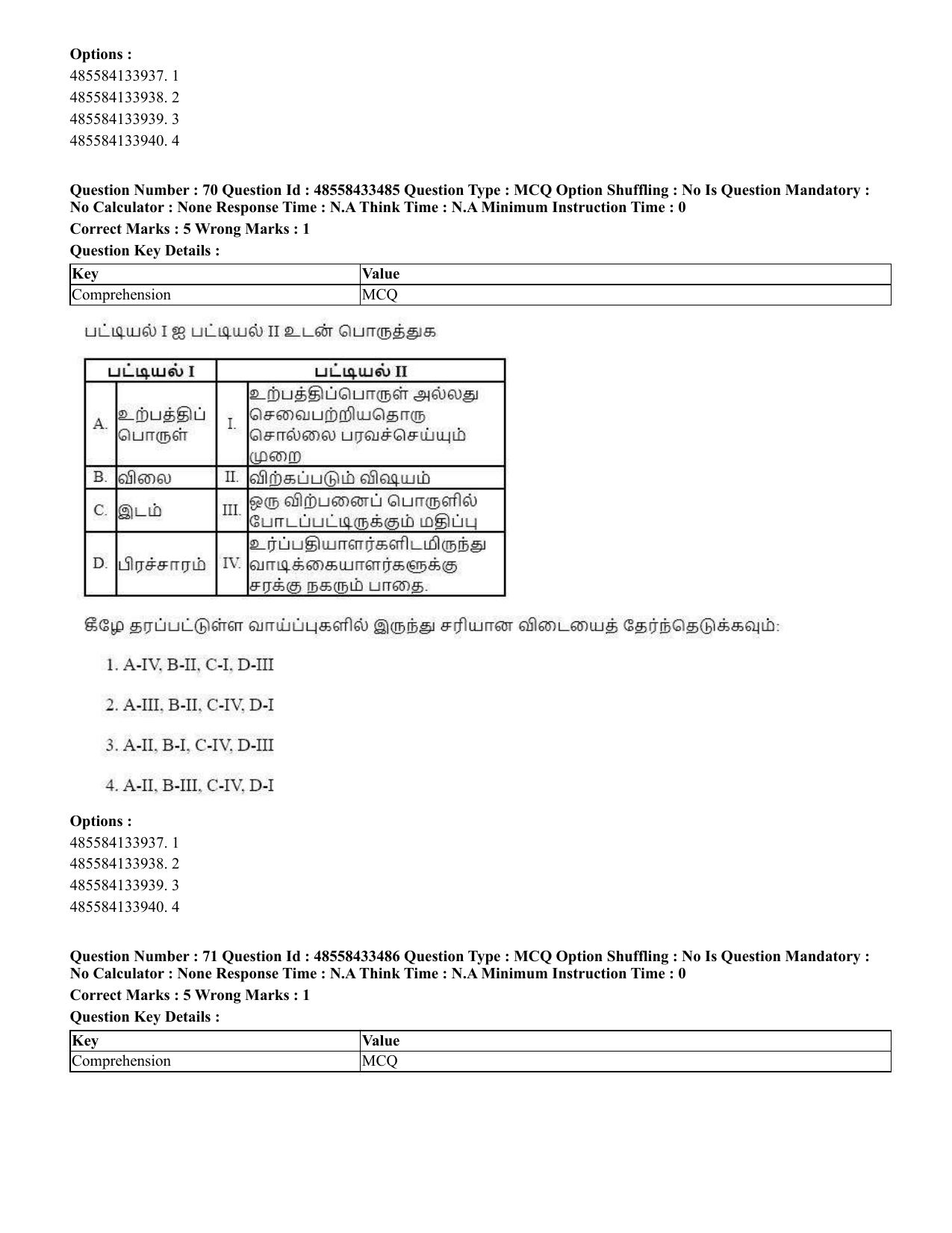 CUET 2023 English Tamil Shift 1 Question Papers - 18 June 2023 - Page 58