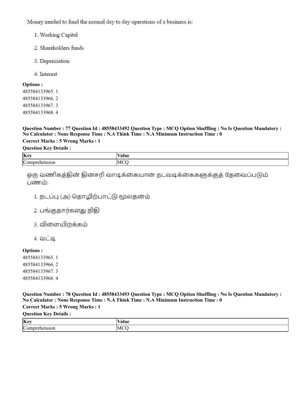 CUET 2023 English Tamil Shift 1 Question Papers - 18 June 2023 - Page 65