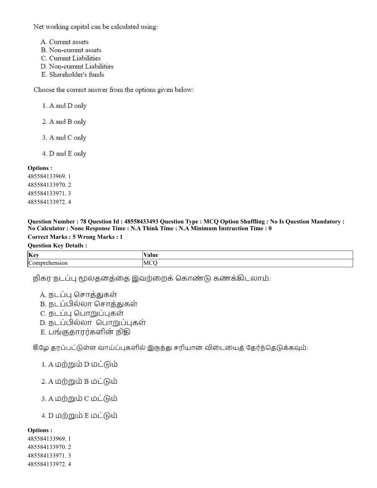 CUET 2023 English Tamil Shift 1 Question Papers - 18 June 2023 - Page 66