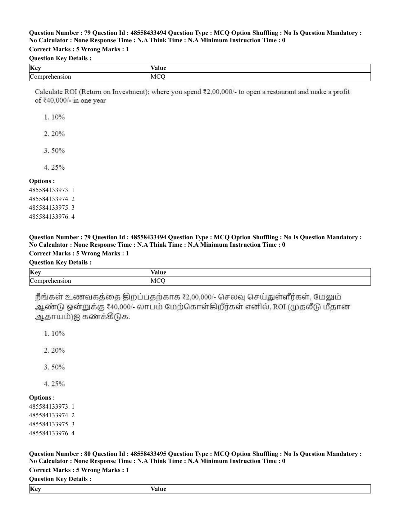 CUET 2023 English Tamil Shift 1 Question Papers - 18 June 2023 - Page 67