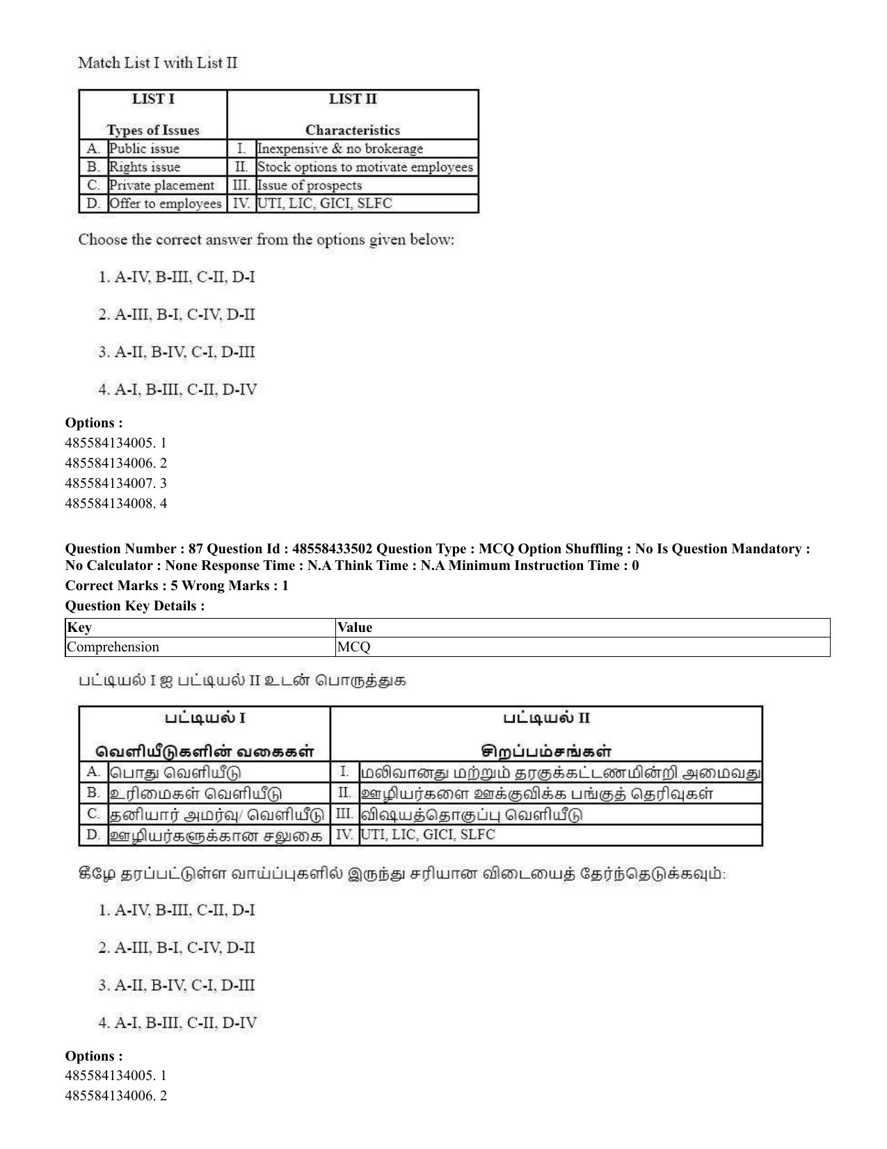 CUET 2023 English Tamil Shift 1 Question Papers - 18 June 2023 - Page 75