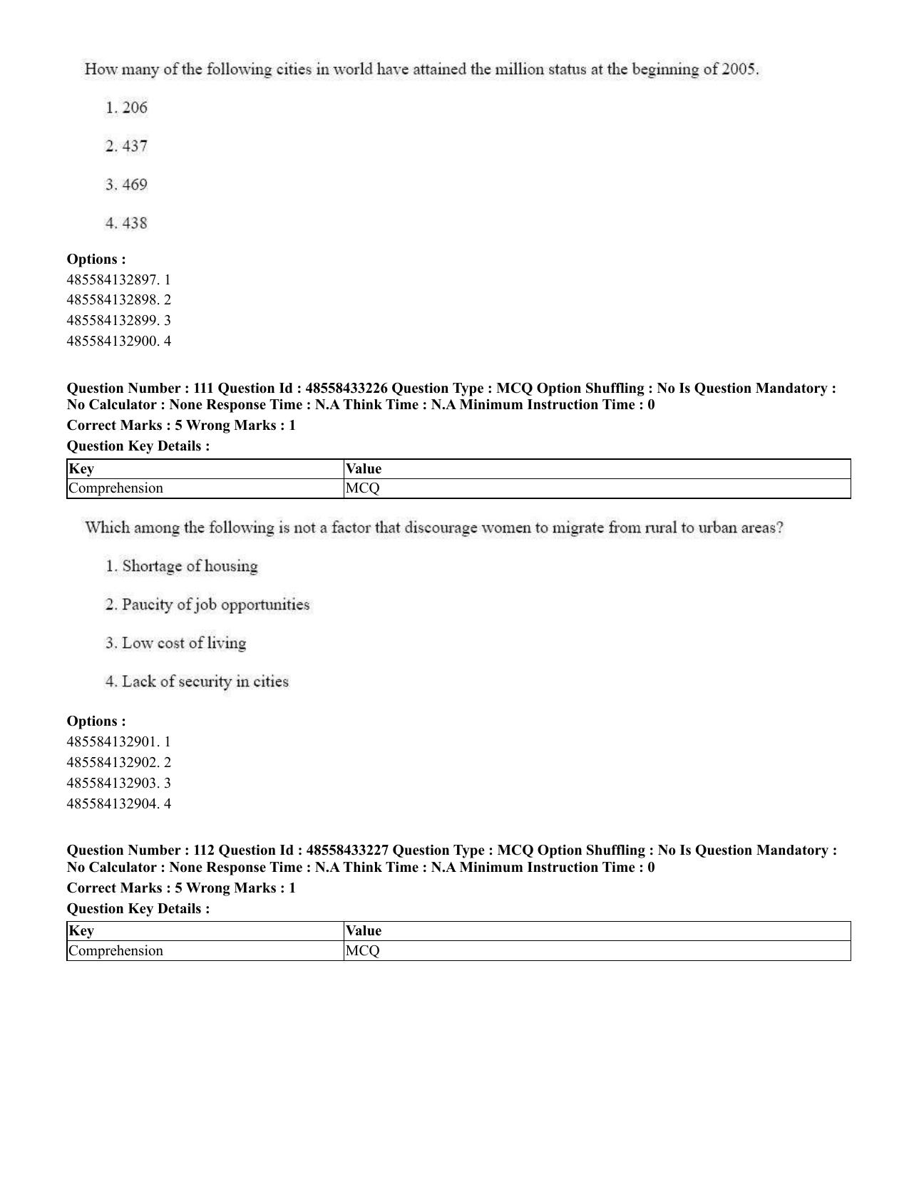 CUET 2023 English Tamil Shift 1 Question Papers - 18 June 2023 - Page 105