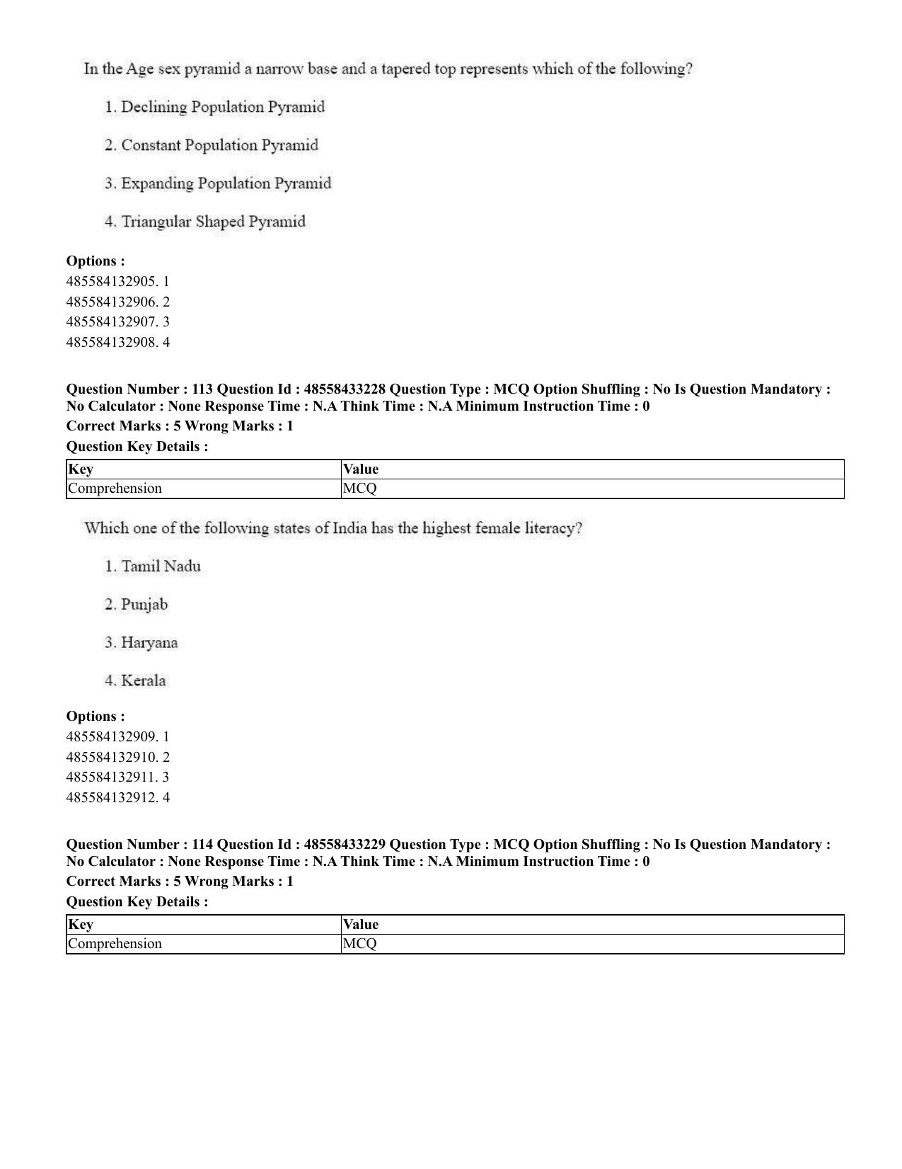 CUET 2023 English Tamil Shift 1 Question Papers - 18 June 2023 - Page 106