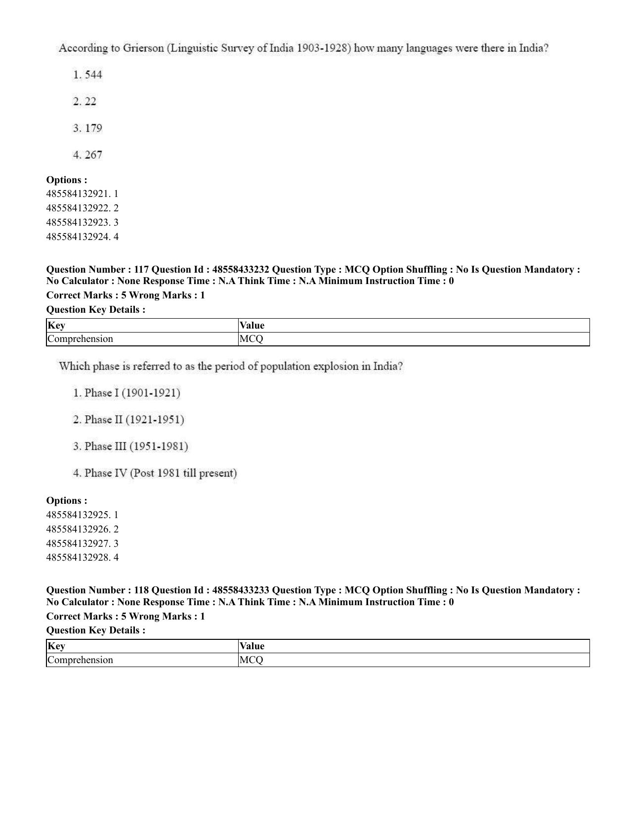 CUET 2023 English Tamil Shift 1 Question Papers - 18 June 2023 - Page 108