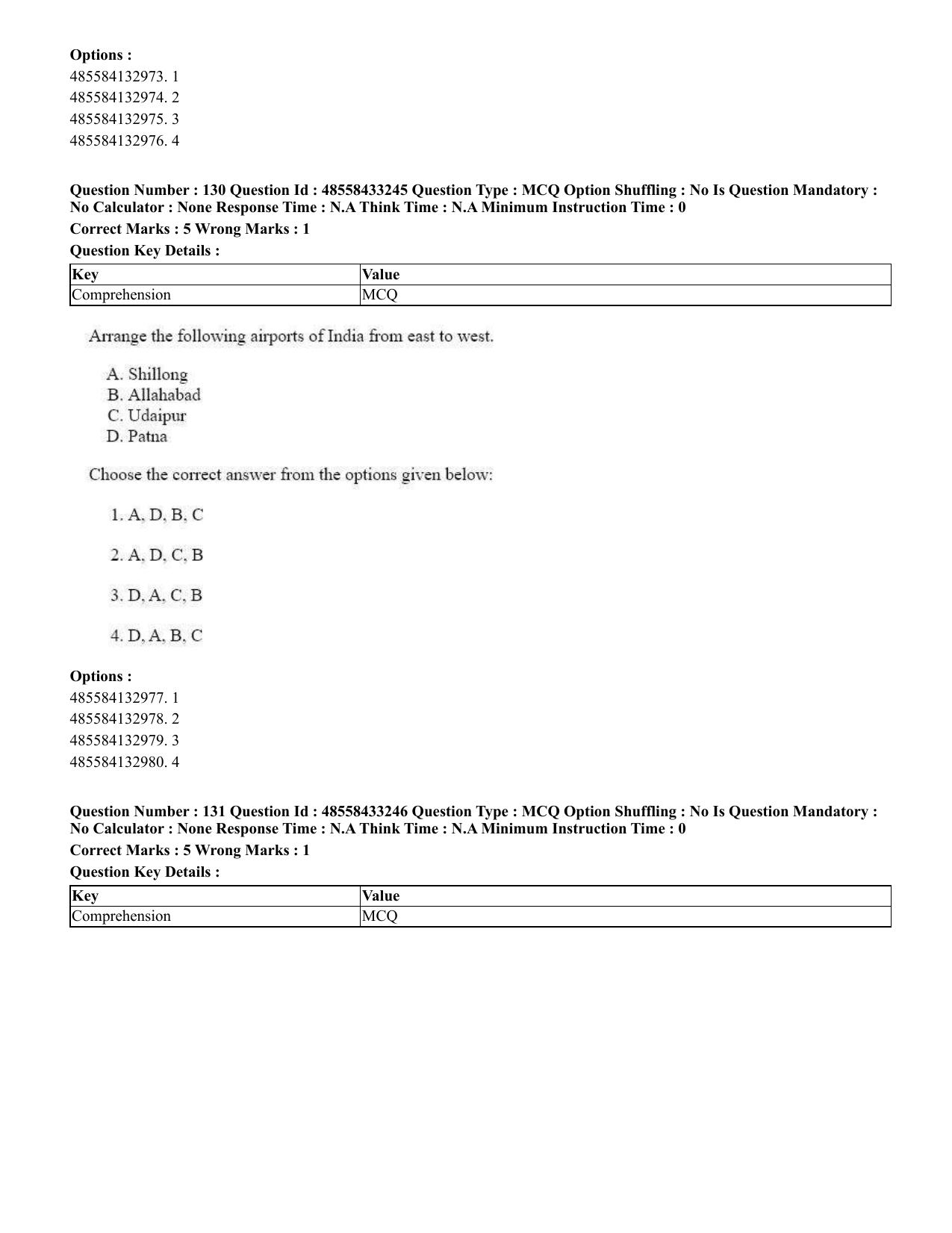 CUET 2023 English Tamil Shift 1 Question Papers - 18 June 2023 - Page 115
