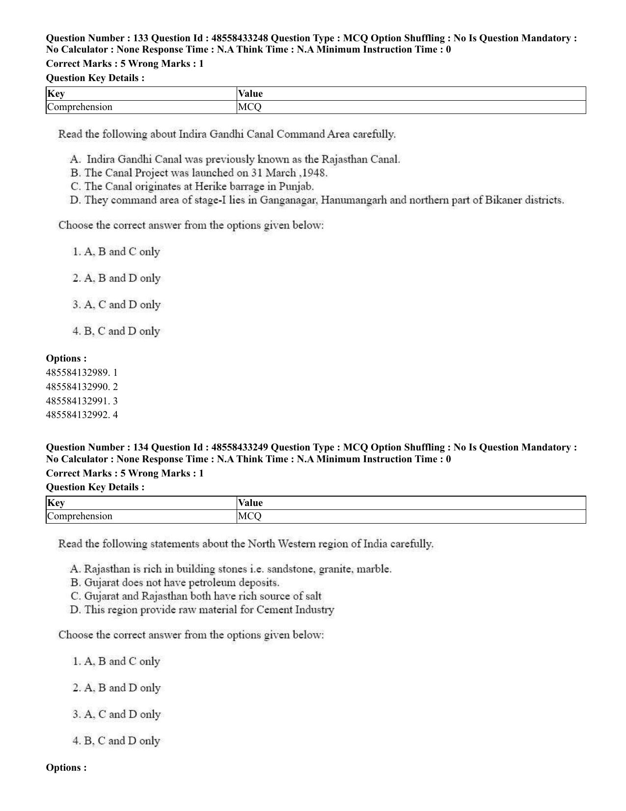 CUET 2023 English Tamil Shift 1 Question Papers - 18 June 2023 - Page 117