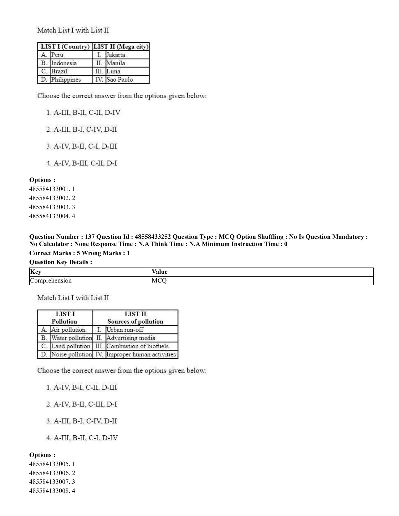 CUET 2023 English Tamil Shift 1 Question Papers - 18 June 2023 - Page 119