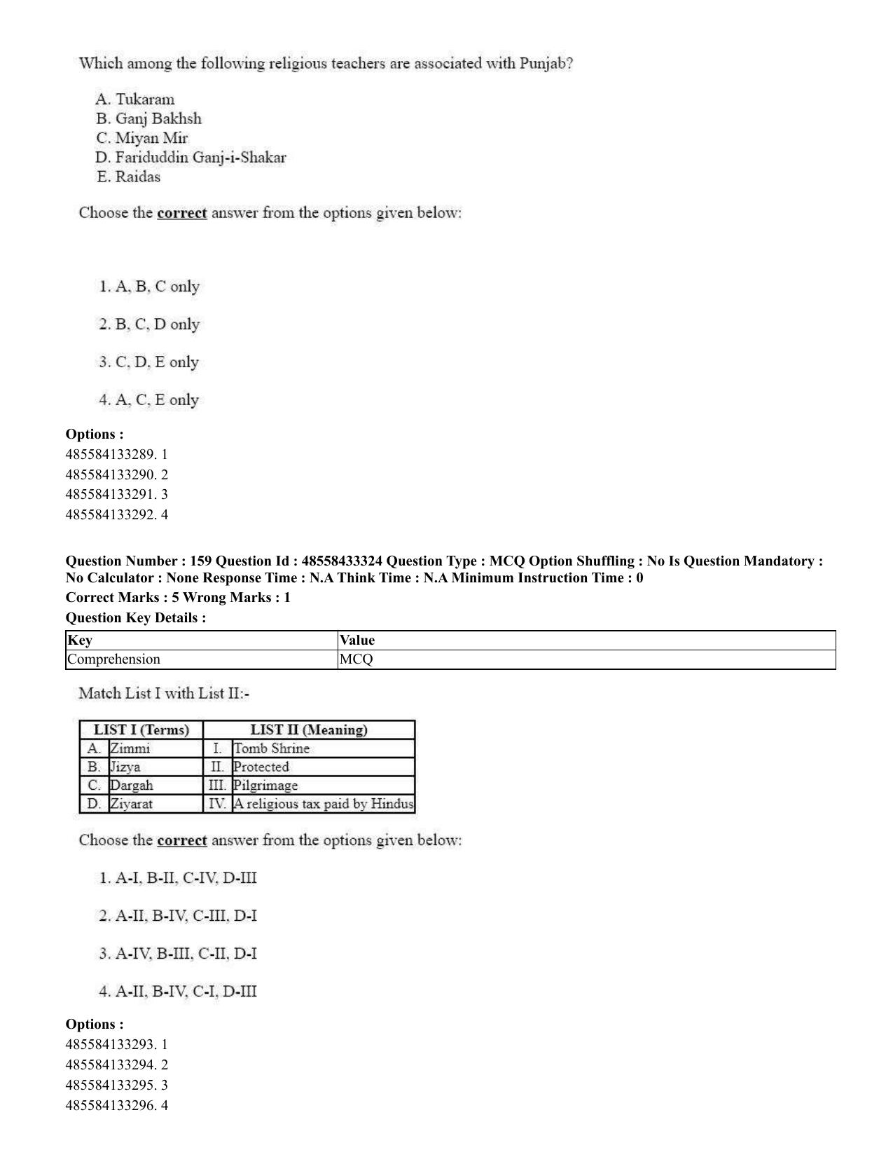 CUET 2023 English Tamil Shift 1 Question Papers - 18 June 2023 - Page 136