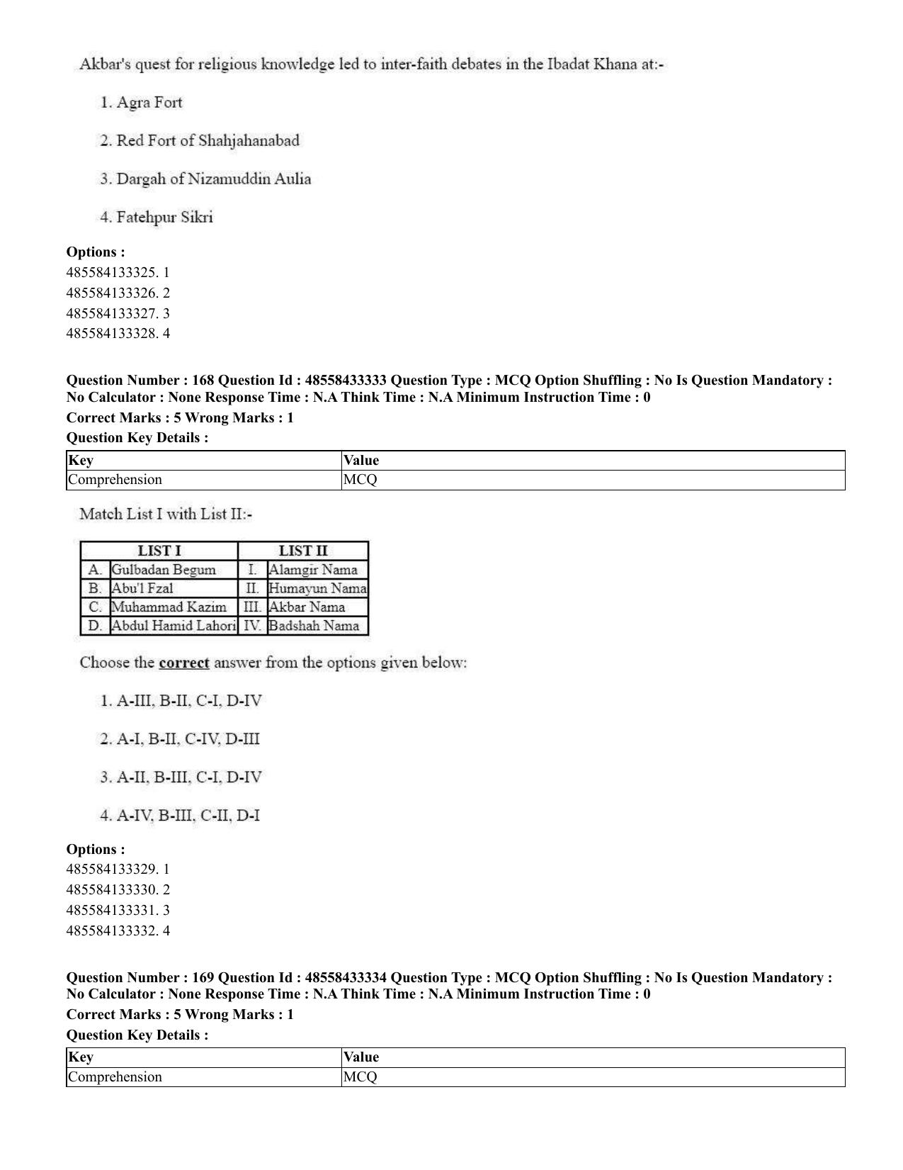 CUET 2023 English Tamil Shift 1 Question Papers - 18 June 2023 - Page 141