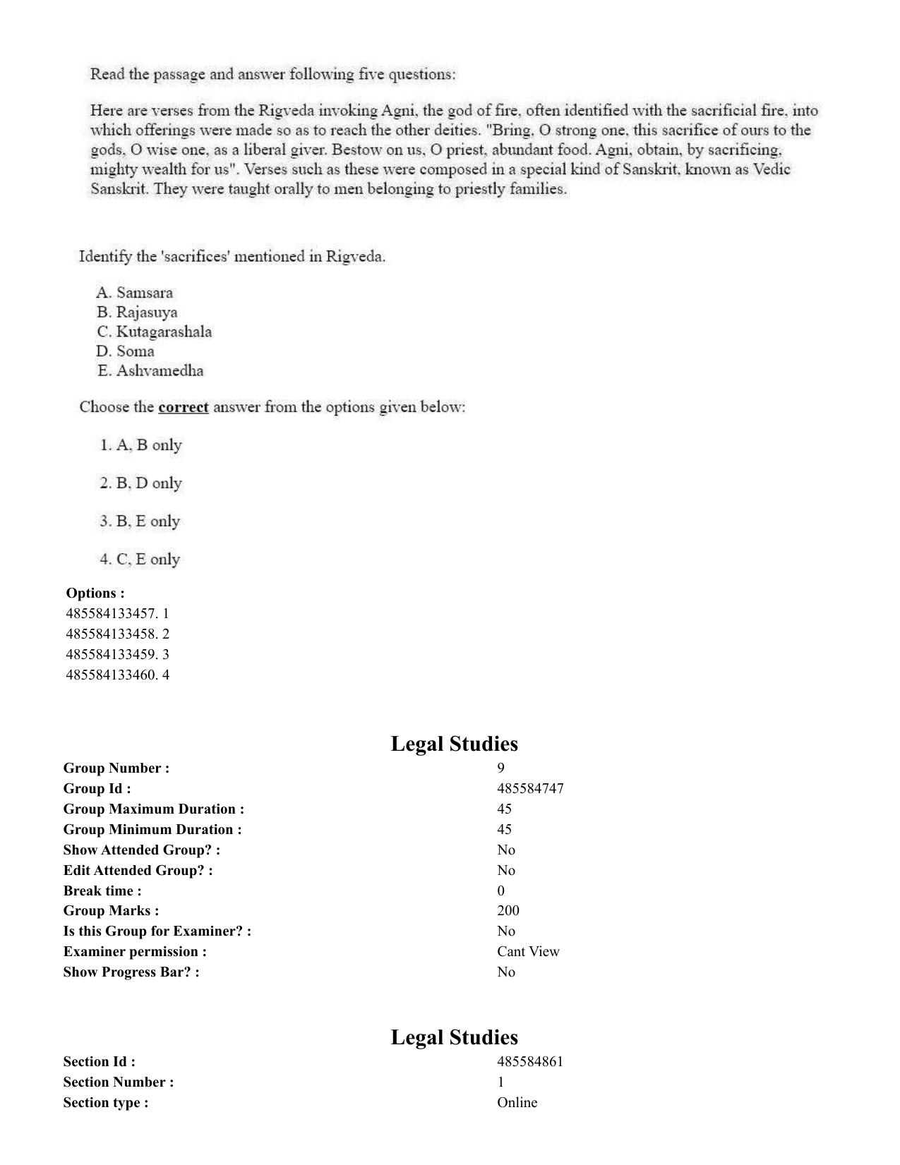 CUET 2023 English Tamil Shift 1 Question Papers - 18 June 2023 - Page 159