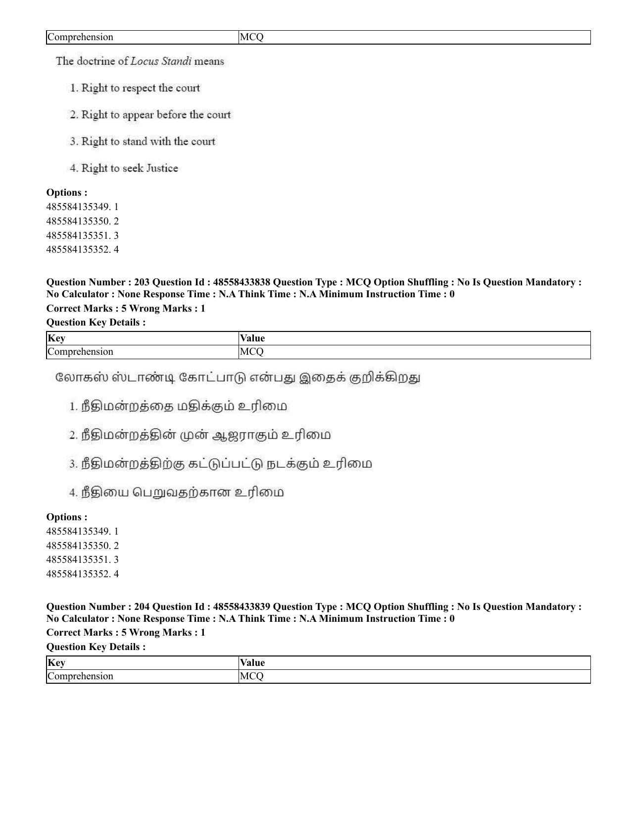 CUET 2023 English Tamil Shift 1 Question Papers - 18 June 2023 - Page 162