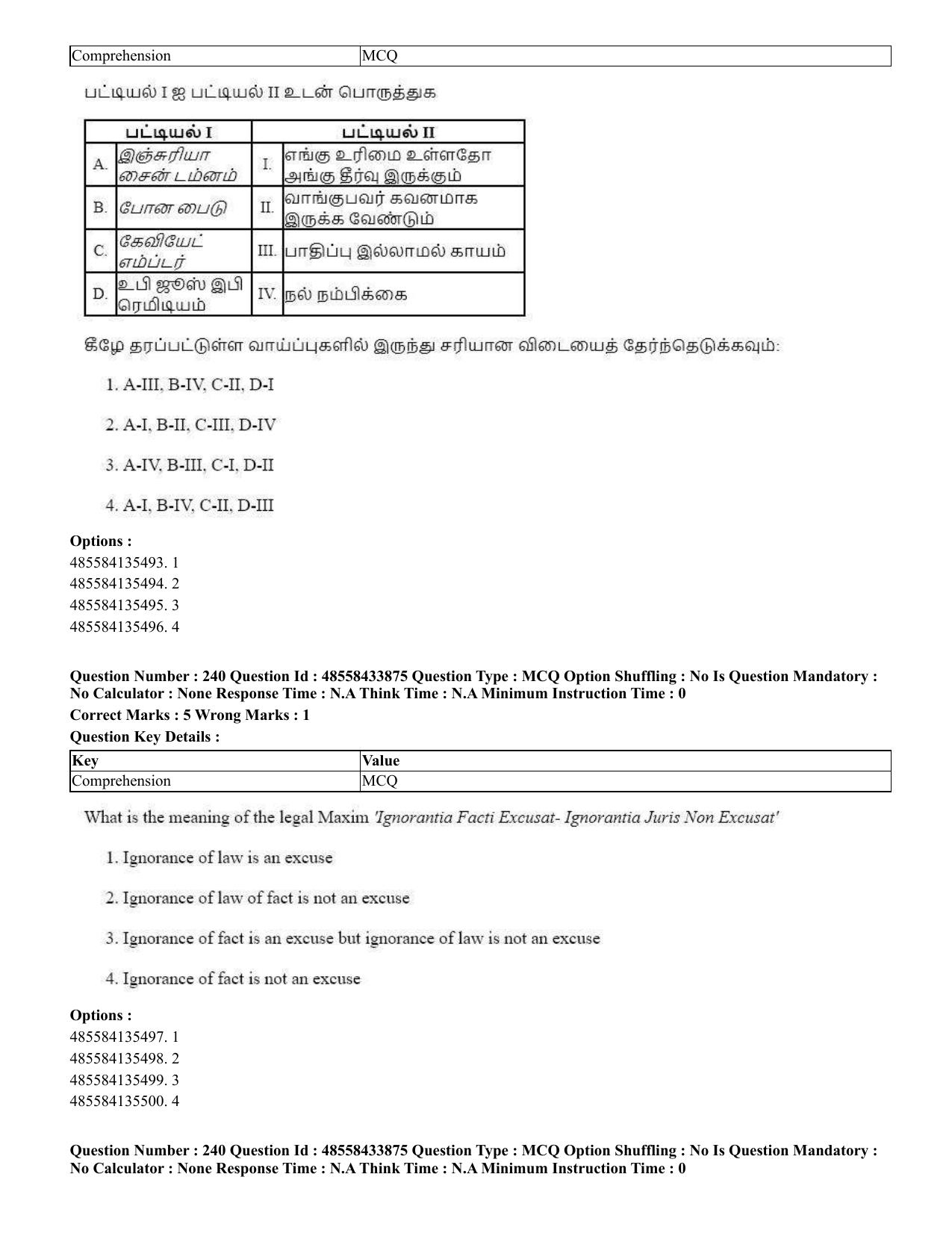 CUET 2023 English Tamil Shift 1 Question Papers - 18 June 2023 - Page 204