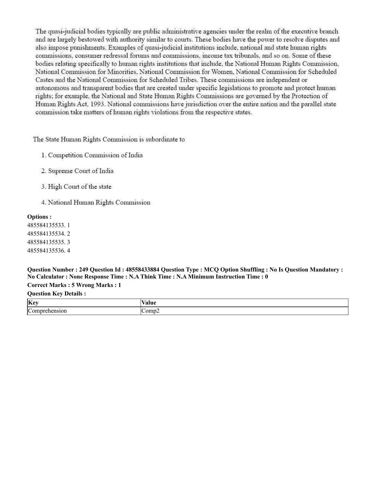 CUET 2023 English Tamil Shift 1 Question Papers - 18 June 2023 - Page 218