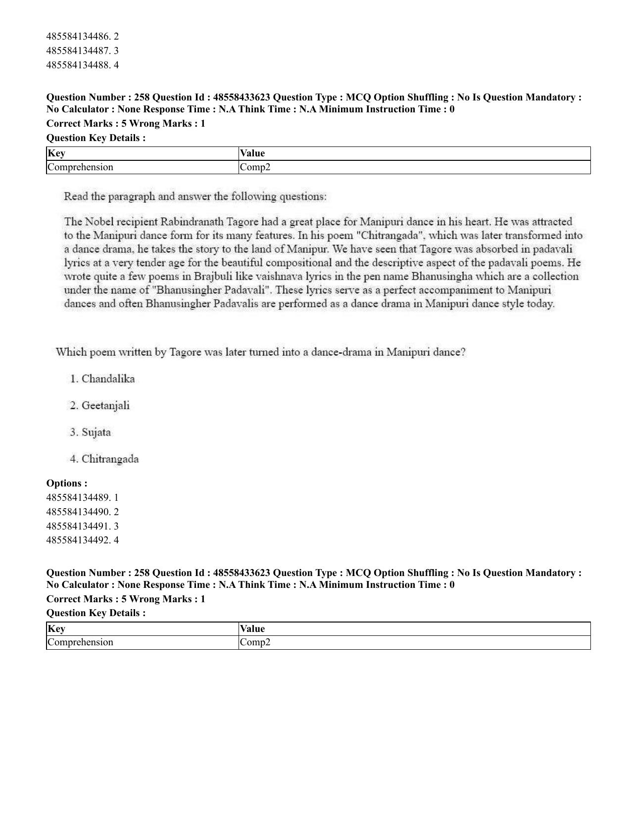 CUET 2023 English Tamil Shift 1 Question Papers - 18 June 2023 - Page 232