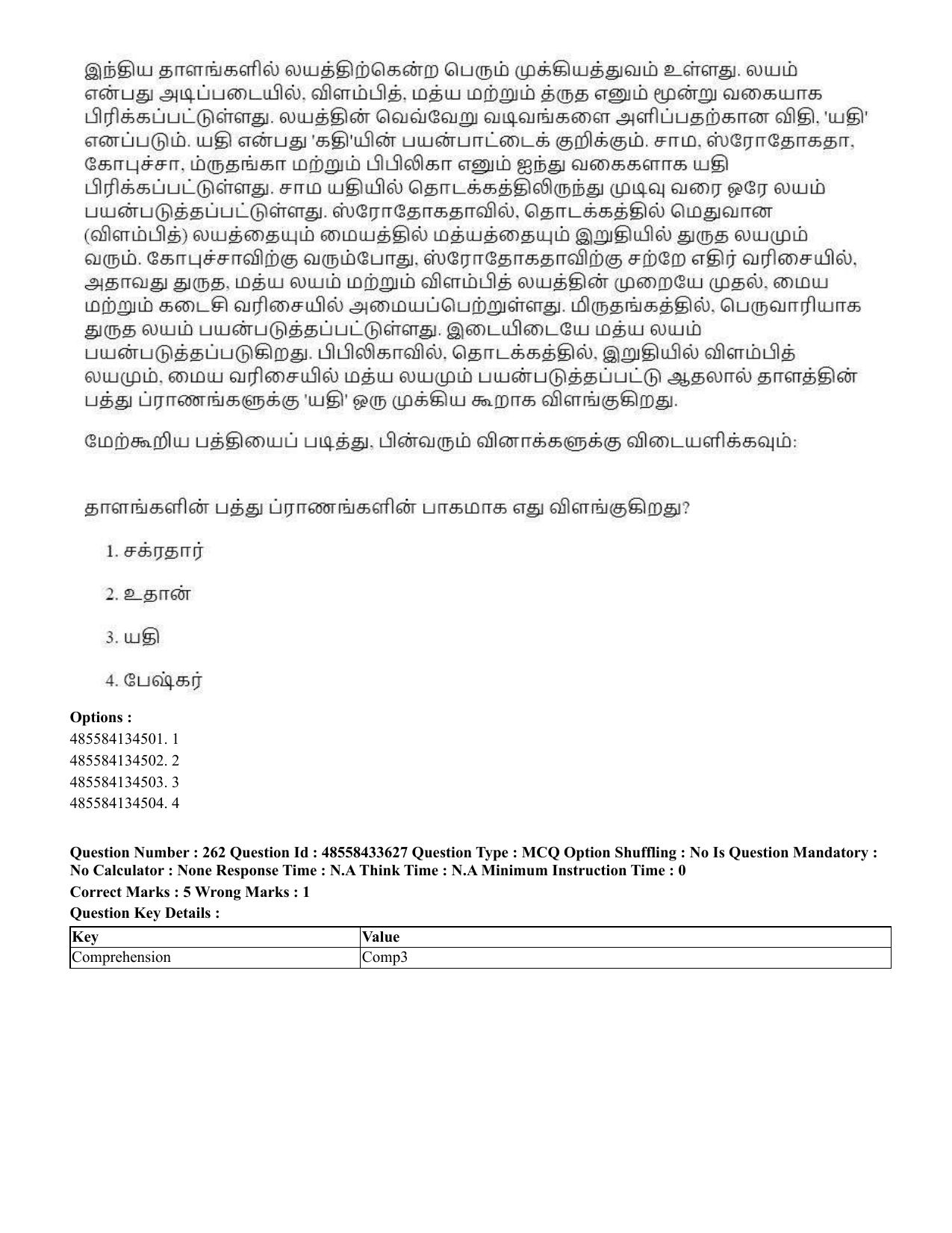 CUET 2023 English Tamil Shift 1 Question Papers - 18 June 2023 - Page 238