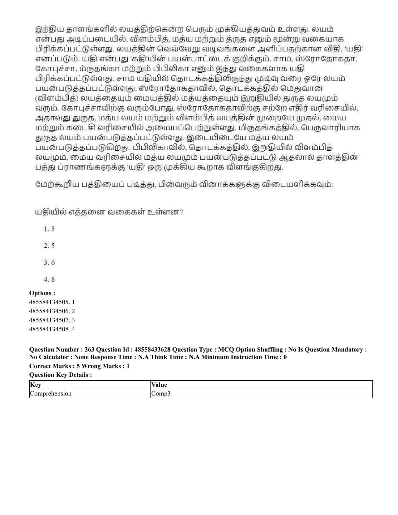 CUET 2023 English Tamil Shift 1 Question Papers - 18 June 2023 - Page 240