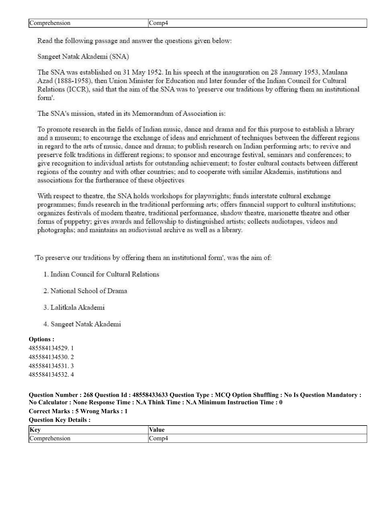 CUET 2023 English Tamil Shift 1 Question Papers - 18 June 2023 - Page 251