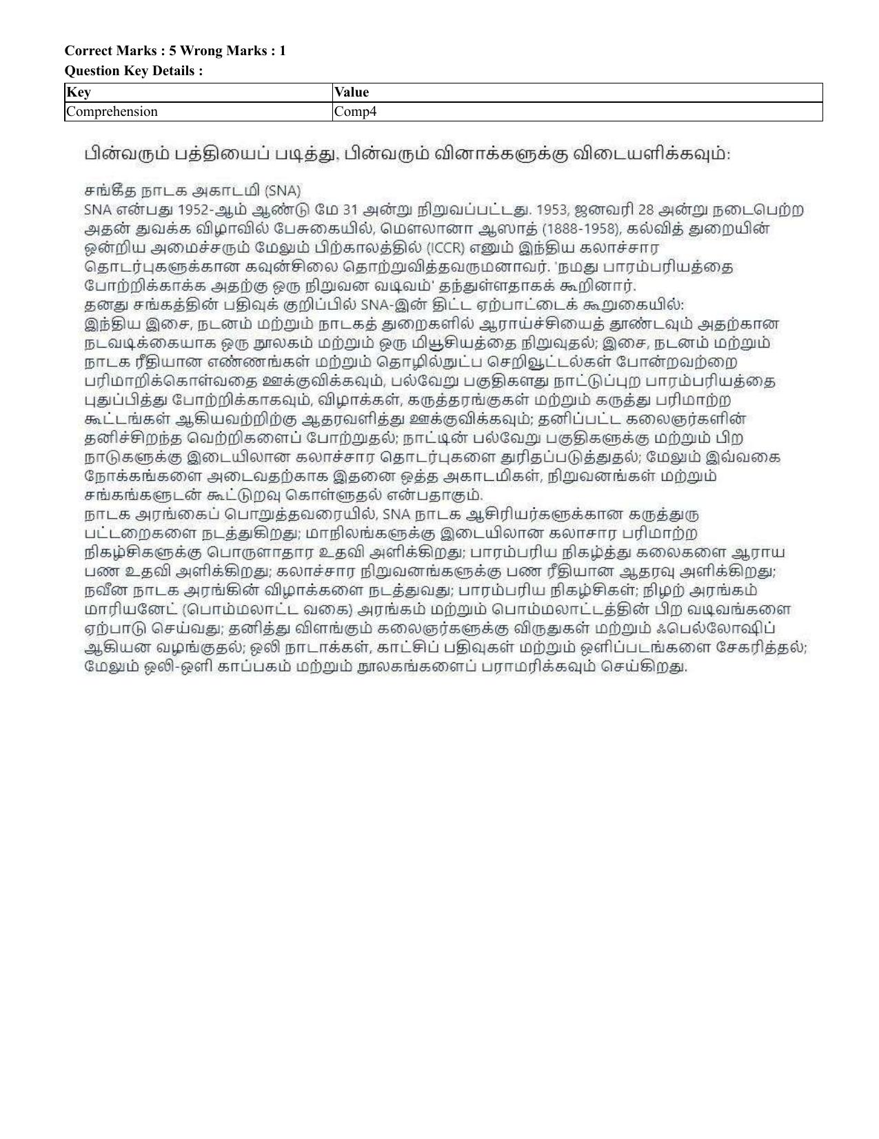 CUET 2023 English Tamil Shift 1 Question Papers - 18 June 2023 - Page 256